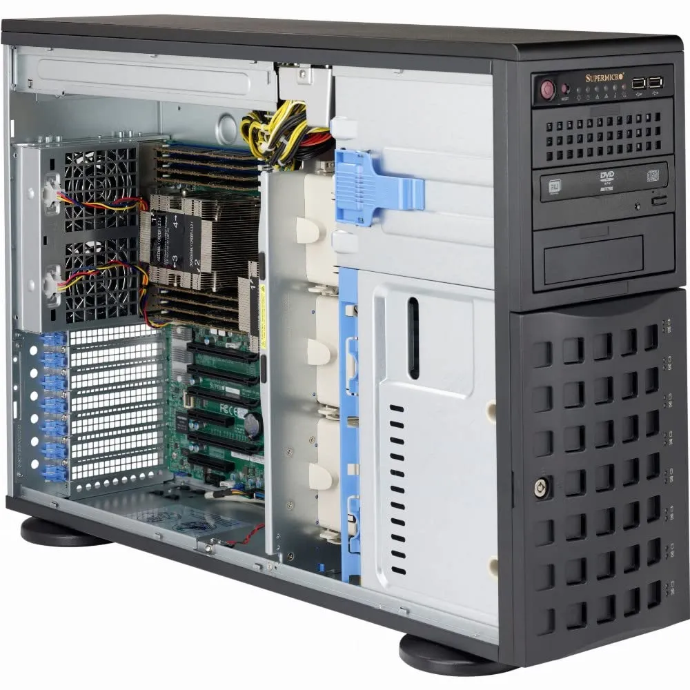Supermicro CSE-745BAC-R1K23B — Supermicro 4U Full Tower Server Chassis with 1230W PSU