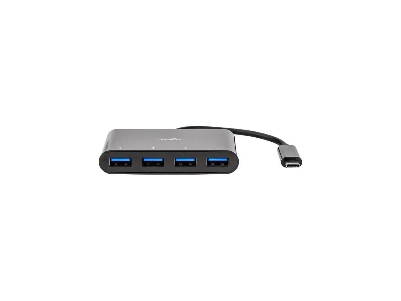 ROCSTOR Y10A228-B2 — ROCSTOR PREMIUM SLIM PORTABLE 4 PORT HUB - USB-C TO 4X USB-A SLIM HUB - USB 3.0