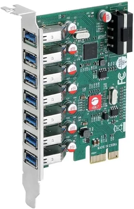 Siig JU-P70211-S1 — SIIG CC JU-P70211-S1 USB 3.0 7-Port PCIe Host Card Brown Box