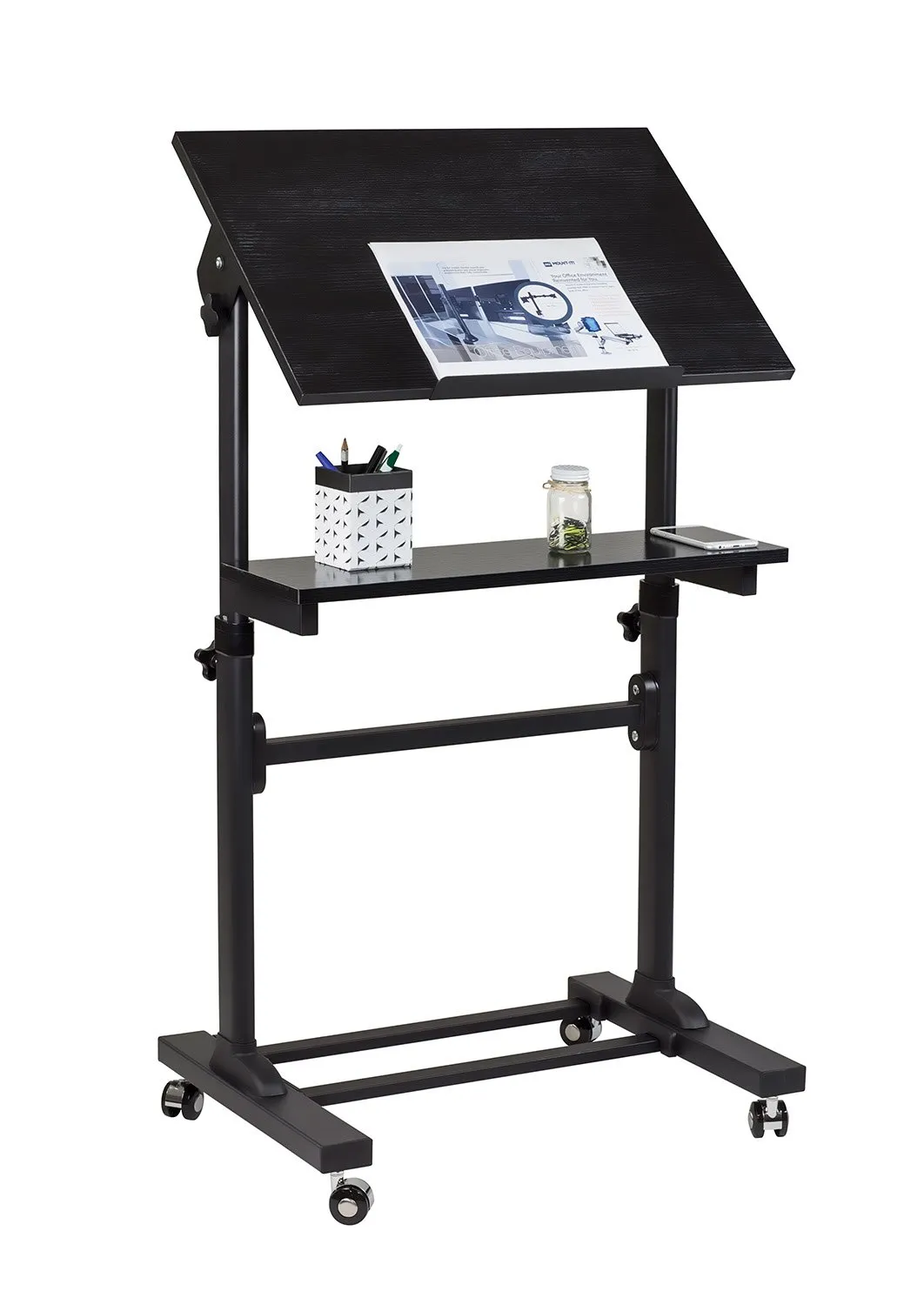 MountIt MI-7941 - Height Adjustable Mobile Lectern and Workstation