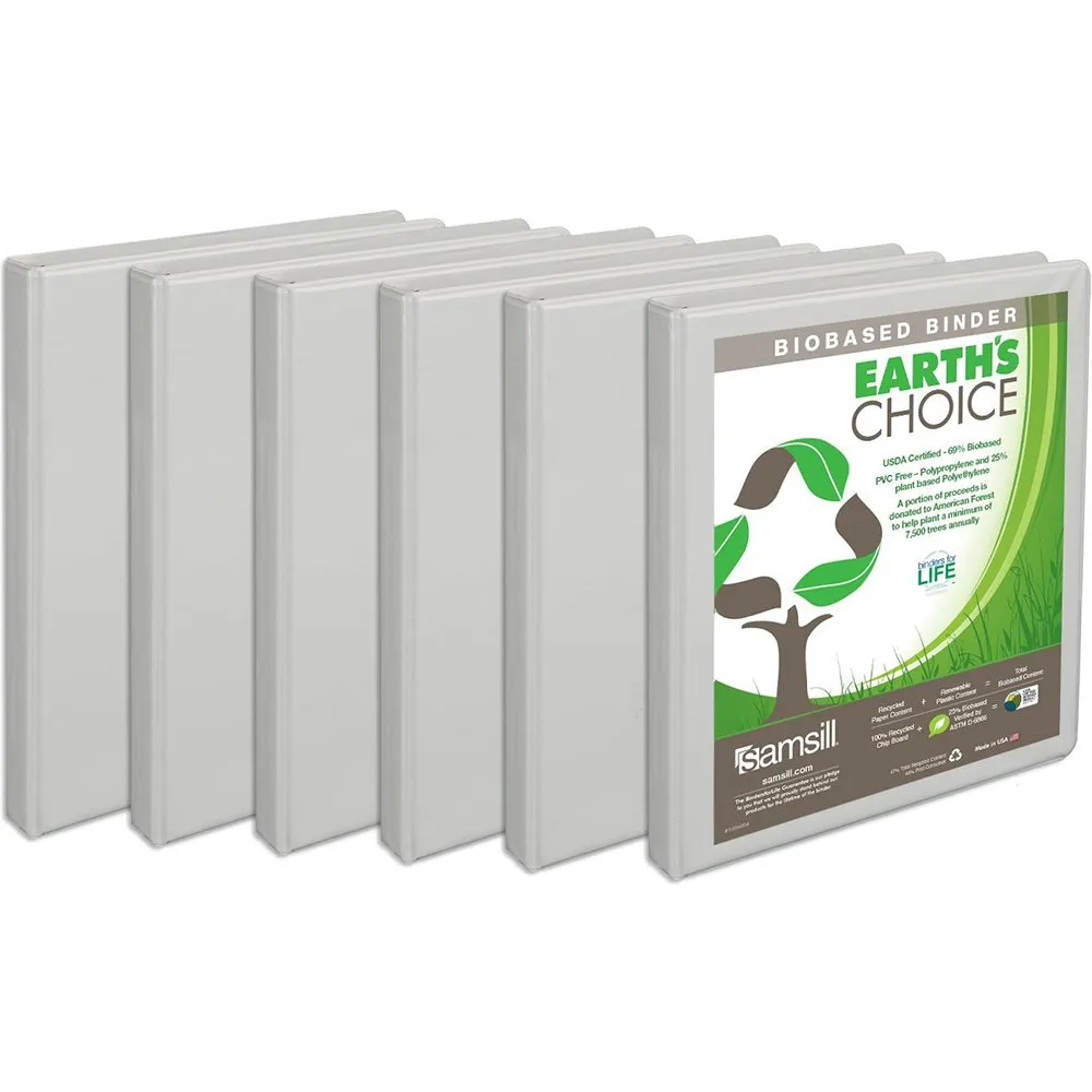 Samsill I08917 — EarthsChoice Biodegradable View Binder, 0.5", 6 Pack