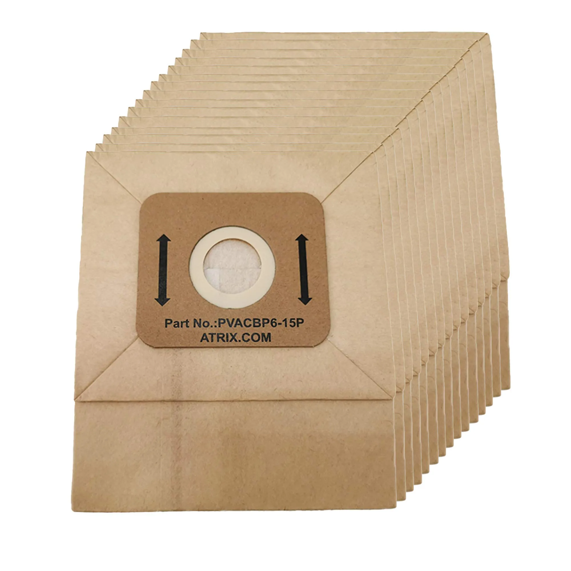 Atrix PVACBP6-15P - Ergo Series 8 Quart Paper Vacuum Filter Bags - 15 Pack