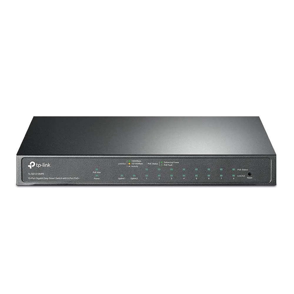 TPLINK TL-SG1210MPE — 10-PORT GIGABIT EASY SMART SW WITH 8-PORT POE+
