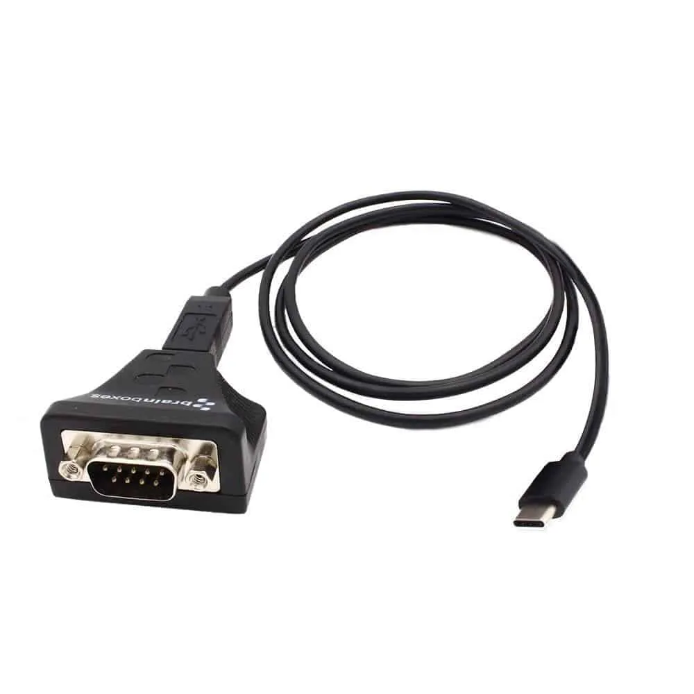 BRAINBOXES US-735 — USB-C 1 PORT USB RS232 SERIAL INDUSTRIAL -40F TO +176F TEMPERATURE RANGE