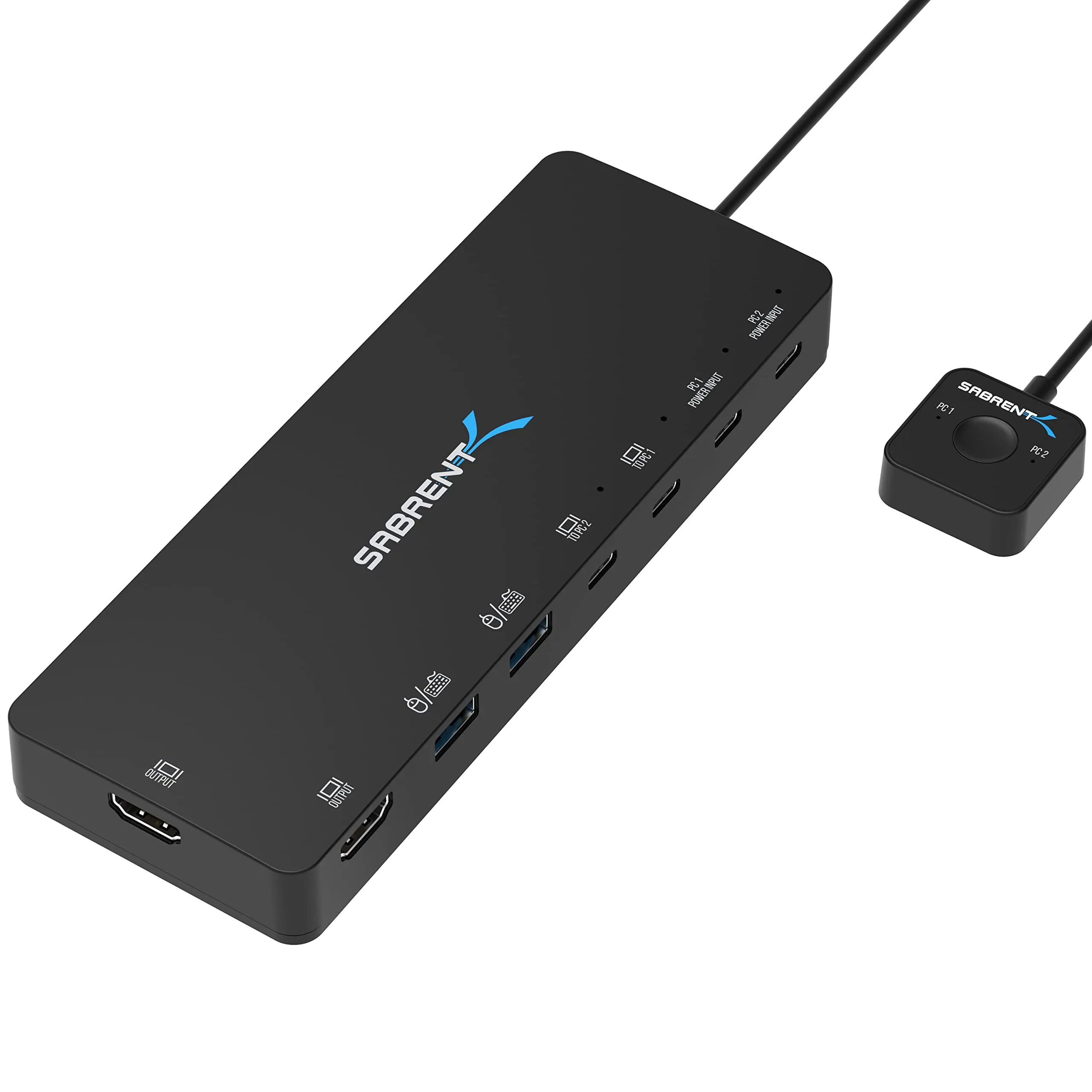 Sabrent USB-CKDH - USB Type C Dual KVM Switch with Power Delivery