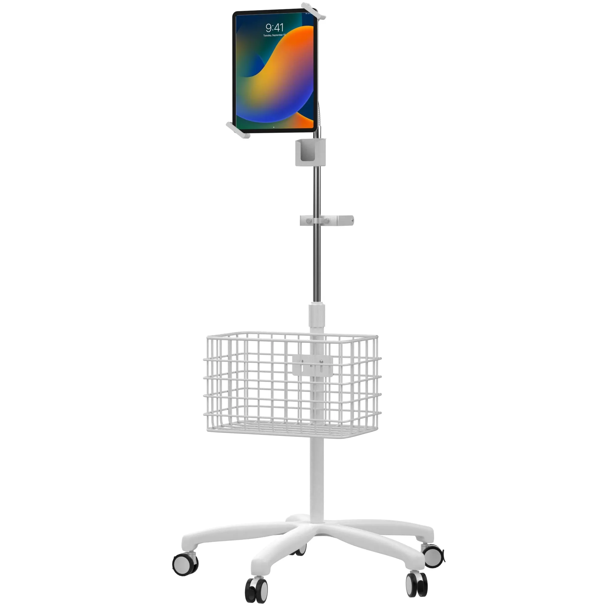 CTA DIGITAL PAD-SHFSW — HEAVY-DUTY MEDICAL MOBILE FLOOR STAND - 7-13 INCH TABLETS - HEIGHT-ADJUSTING, TE
