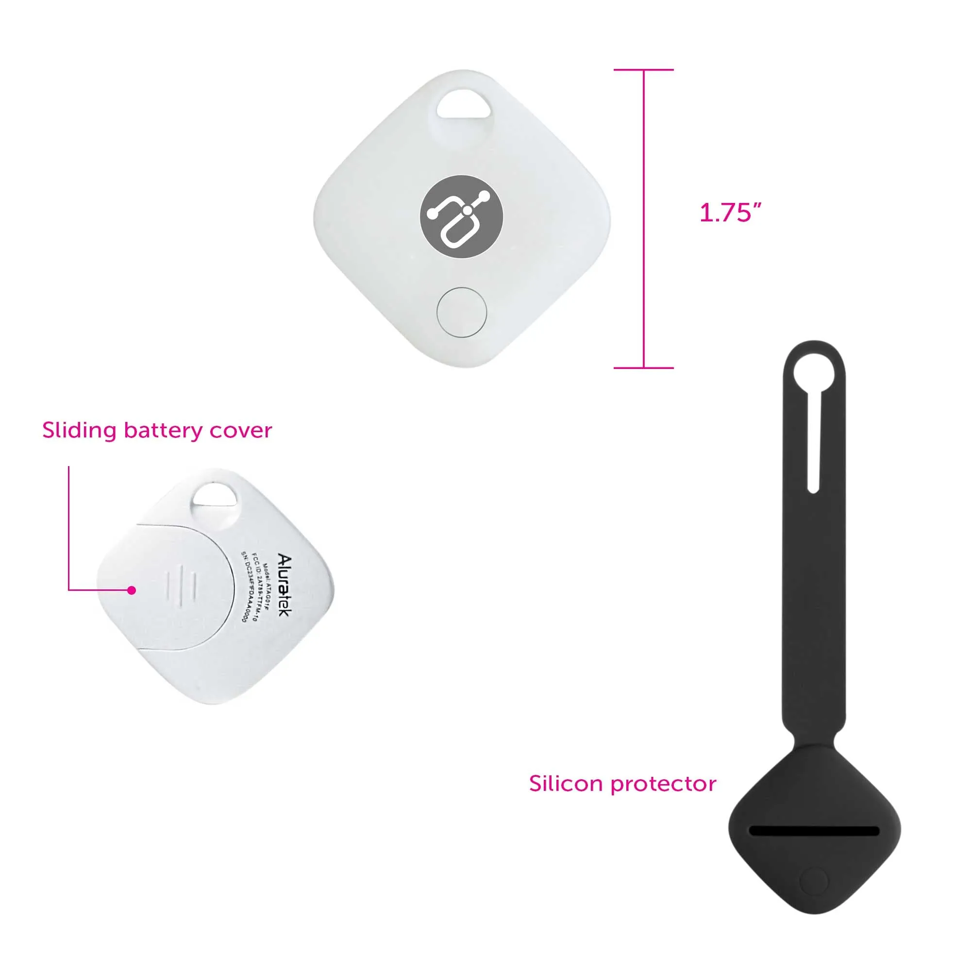 Aluratek ATAG05F - Aluratek Track Tag Tracker (Apple Find My) - 5 Pack