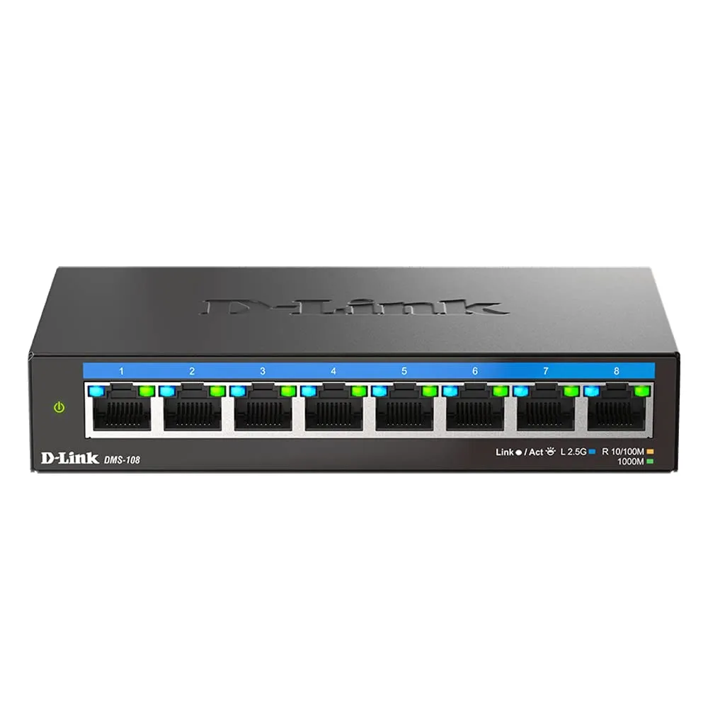 D-Link DMS-108 — 8-PORT UNMANAGED MULTI-GIGABIT ETHERNET DESKTOP SWITCH