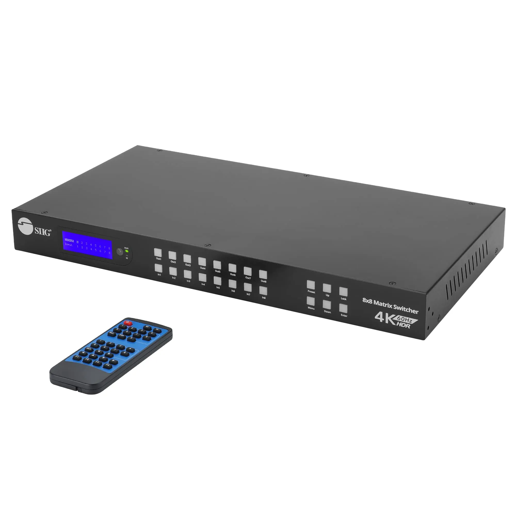 Siig CE-MX0011-S1 — SIIG 8X8 HDMI 4K60HZ MATRIX SWITCHER W/ LCD (CE-MX0011-S1)