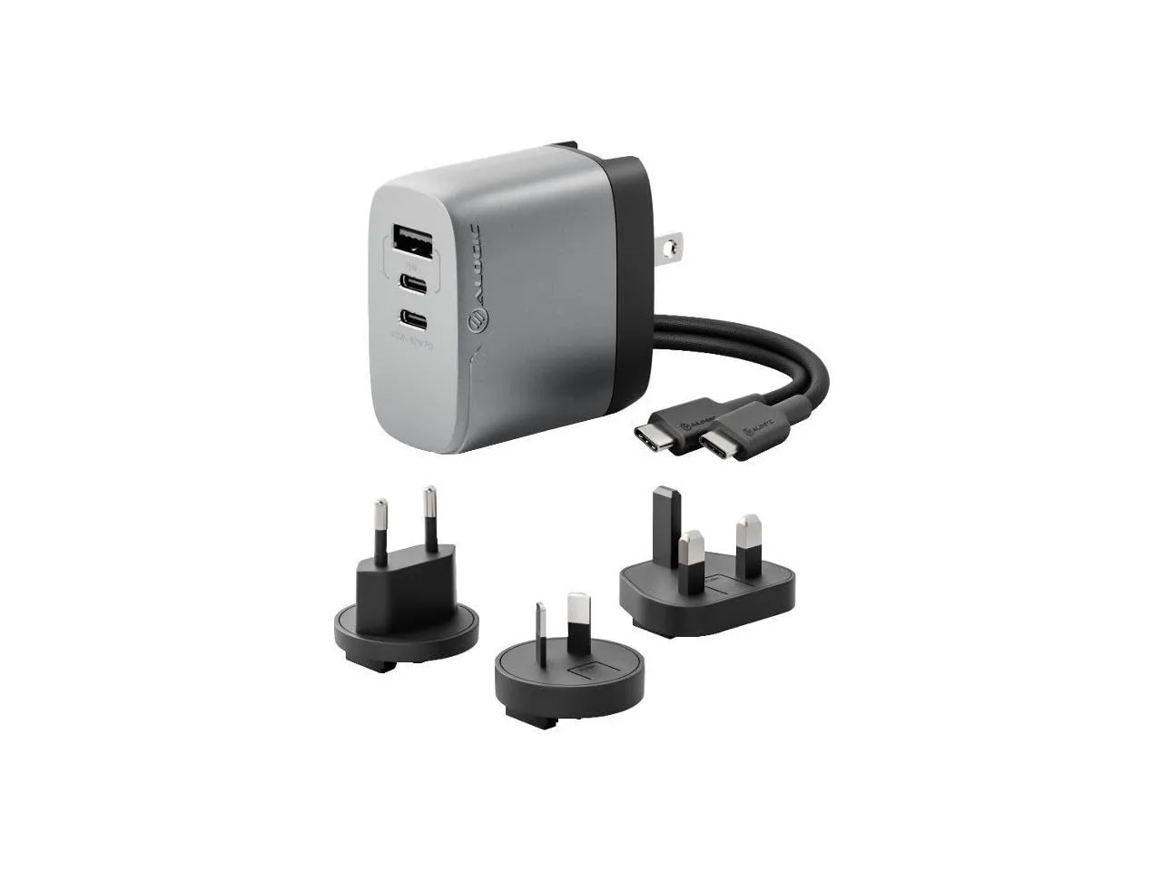 ALOGIC WCM3X67-SGR — ALOGIC 3X67 RAPID POWER 67W MULTI COUNTRY GAN CHARGER - SPACE GREY