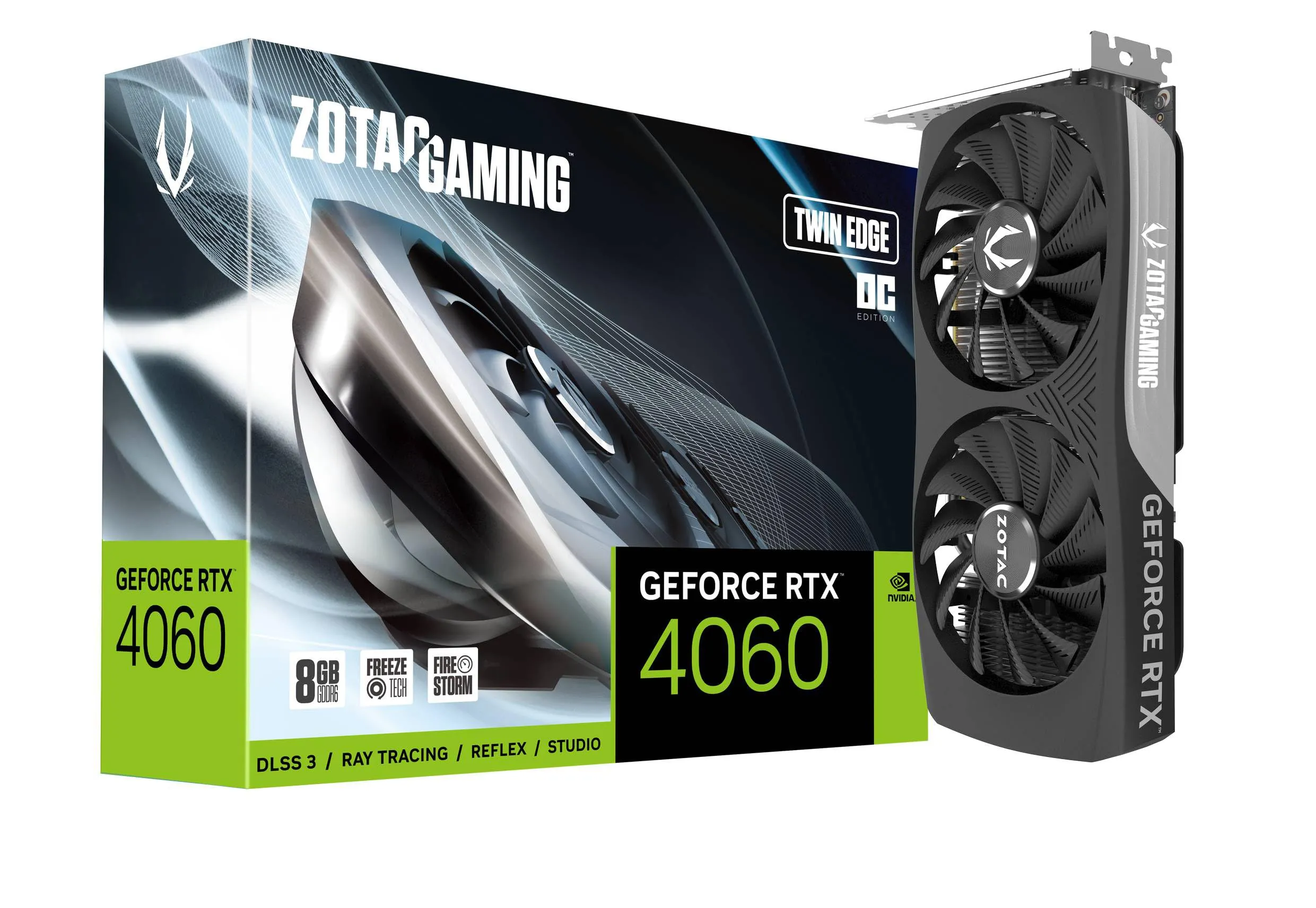 ZOTAC ZT-D40600H-10M - ZOTAC GeForce RTX 4060 Twin Edge OC 8GB GDDR6 Graphics Card