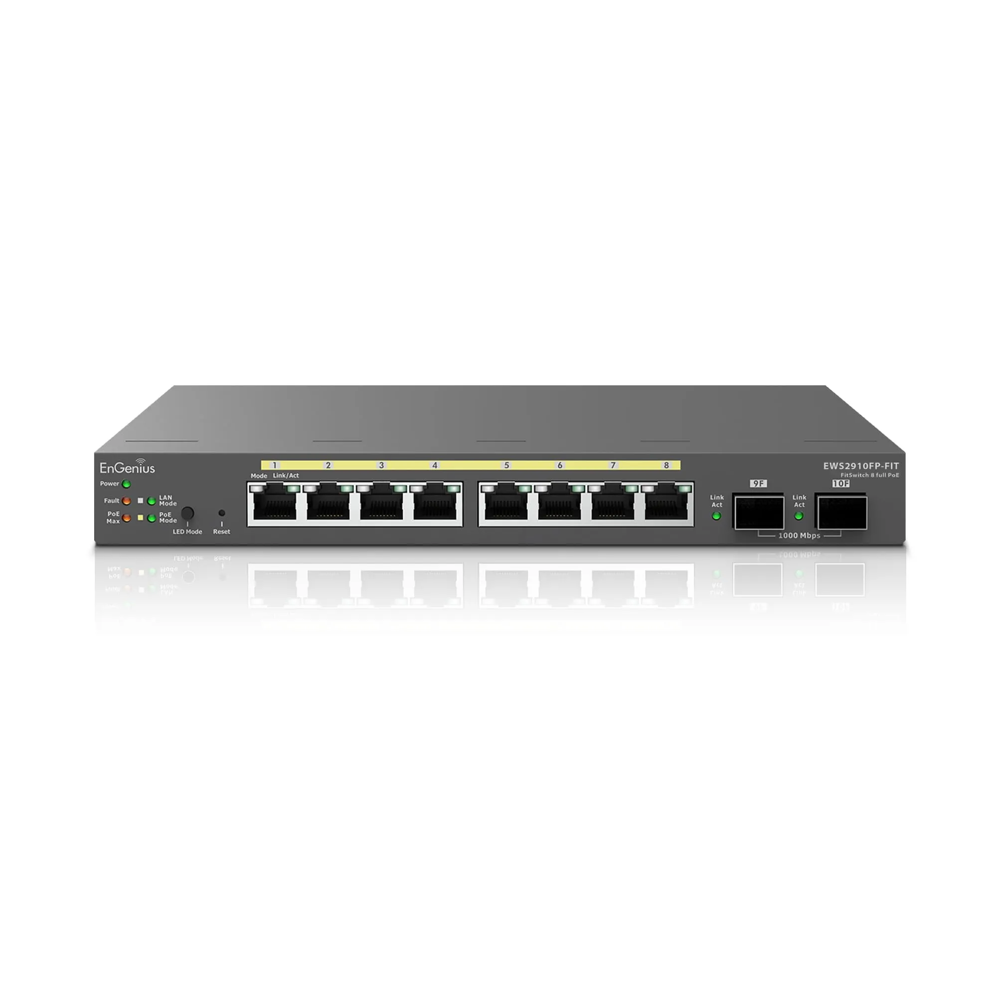 EnGenius EWS2910FP-FIT — ENGENIUS FIT MANAGED EWS2910FP-FIT 8-PORT GIGABIT POE+ LAYER 2 PLUS SWITCH COMES