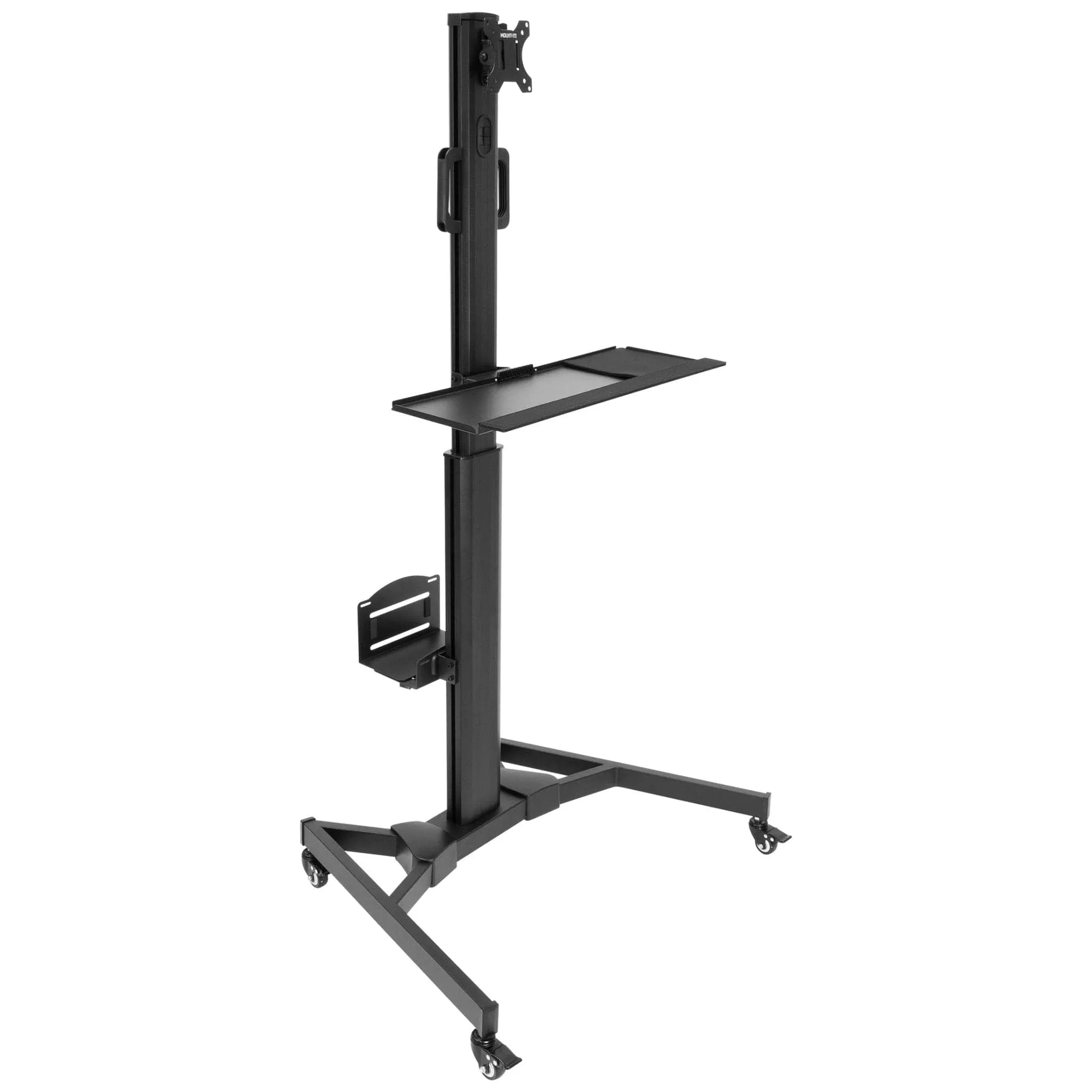 MountIt MI-7985 - Adjustable Mobile PC Workstation with Monitor Mount