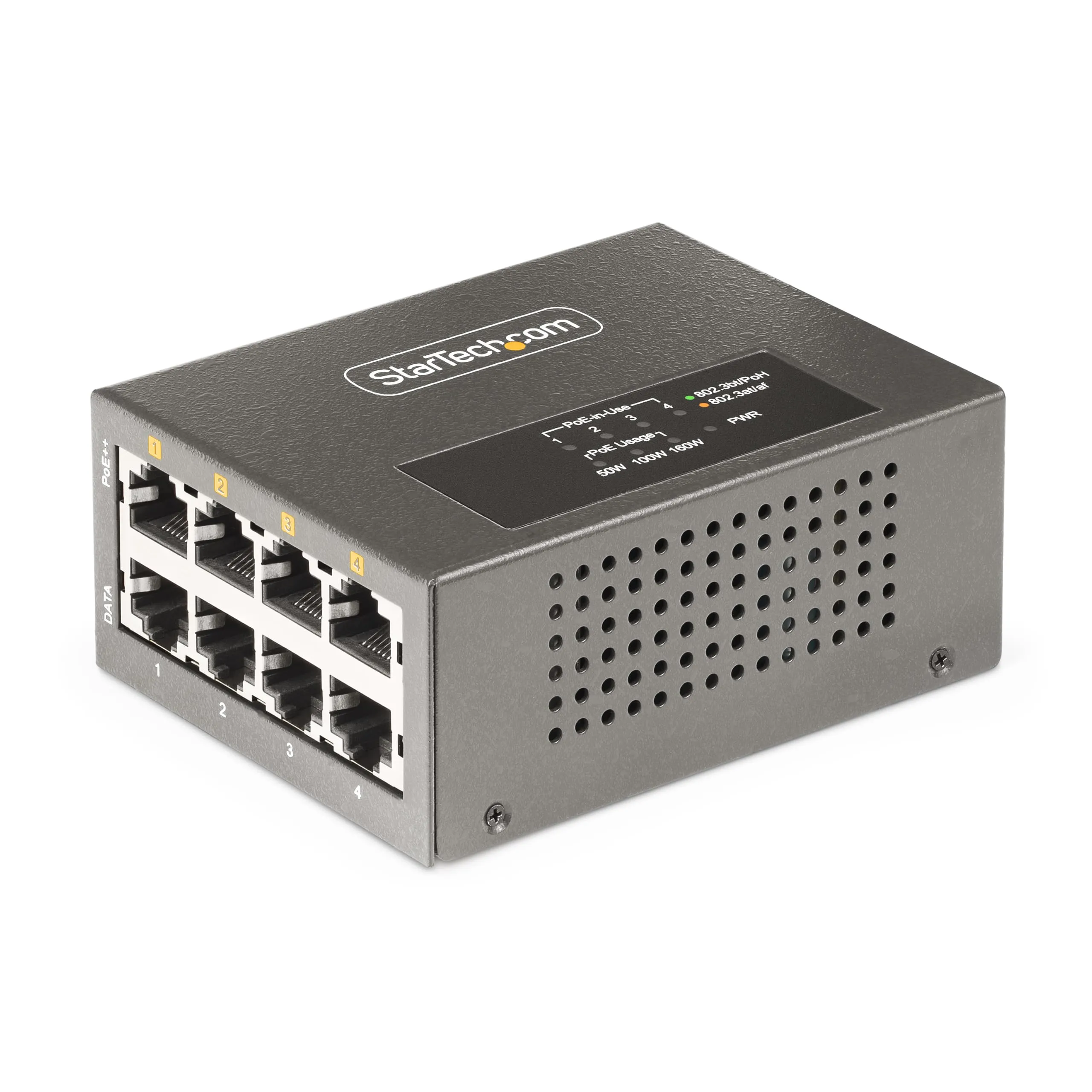 STARTECH AS445C-POE-INJECTOR — 4-PORT MULTI-GIGABIT POE INJECTOR, 5/2.5G ETHERNET (NBASE-T), POE/POE+/POE++ (80