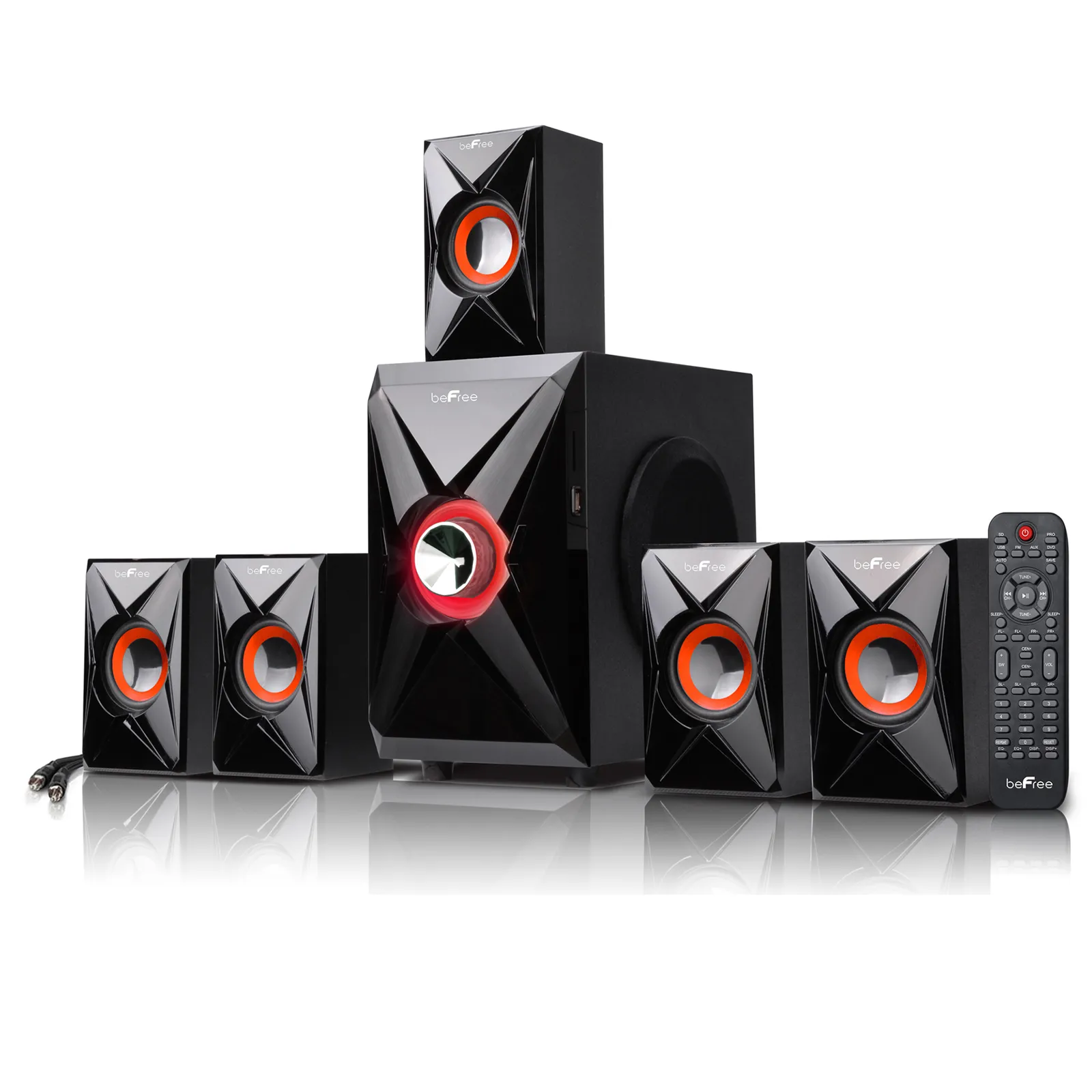 BeFree BFS-420 — beFree Sound 5.1 Channel Bluetooth Surround Sound Speaker System in Orange