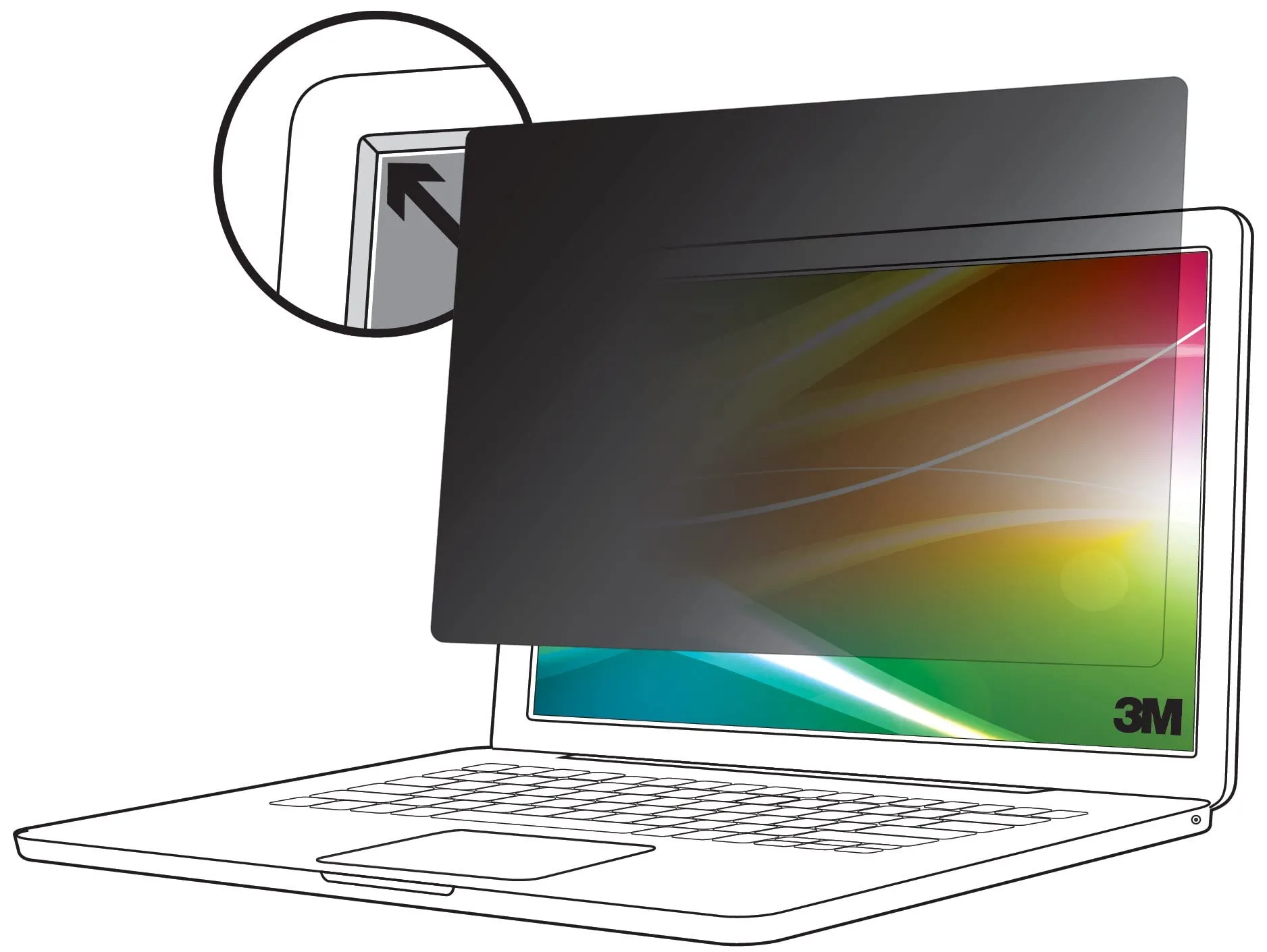 3M BP121W1B — 12.1" Laptop Bright Screen Privacy Filter - 16:10 Ratio