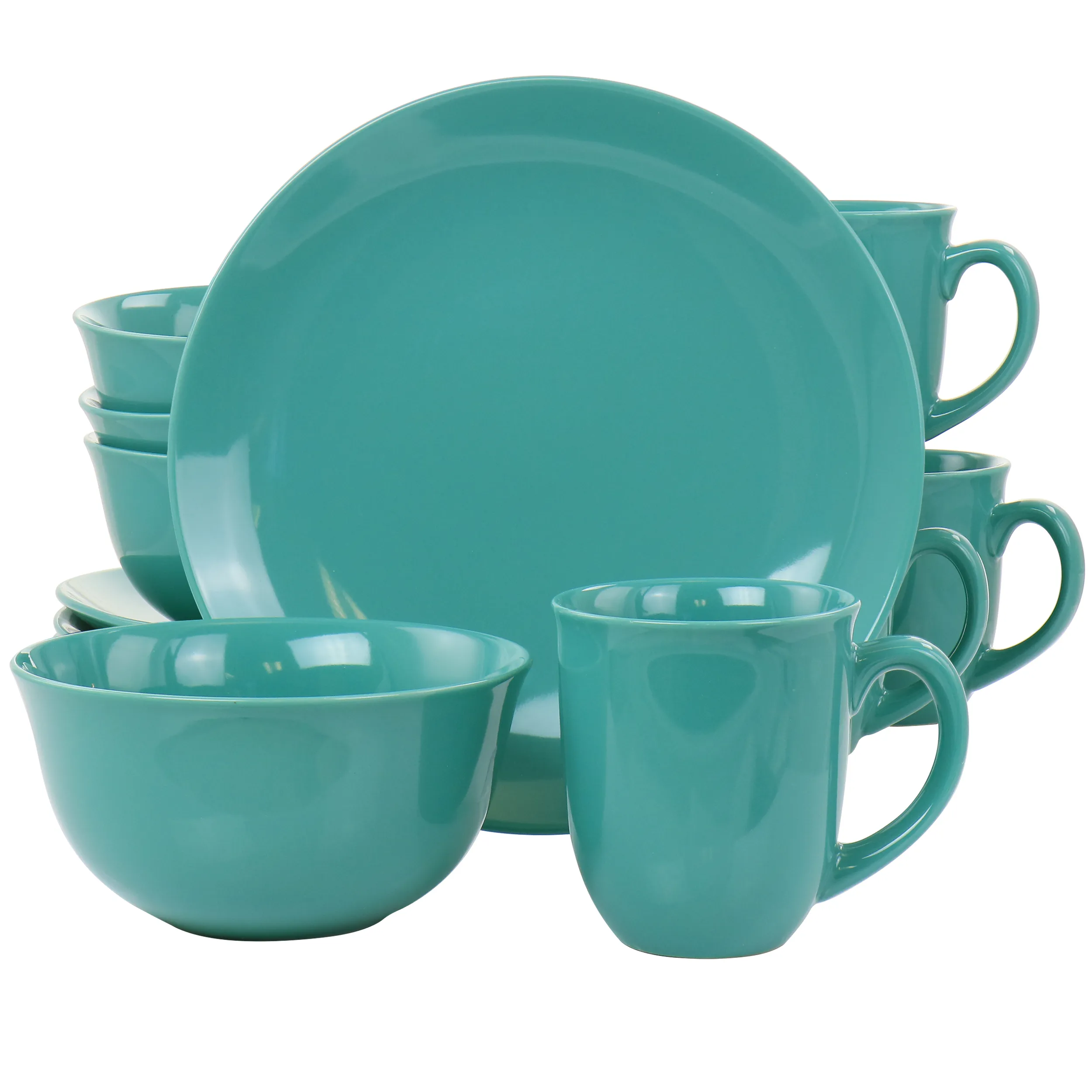 Gibson 127269.12 — Gibson Home Mercer 12 Piece Round Stoneware Set - Teal