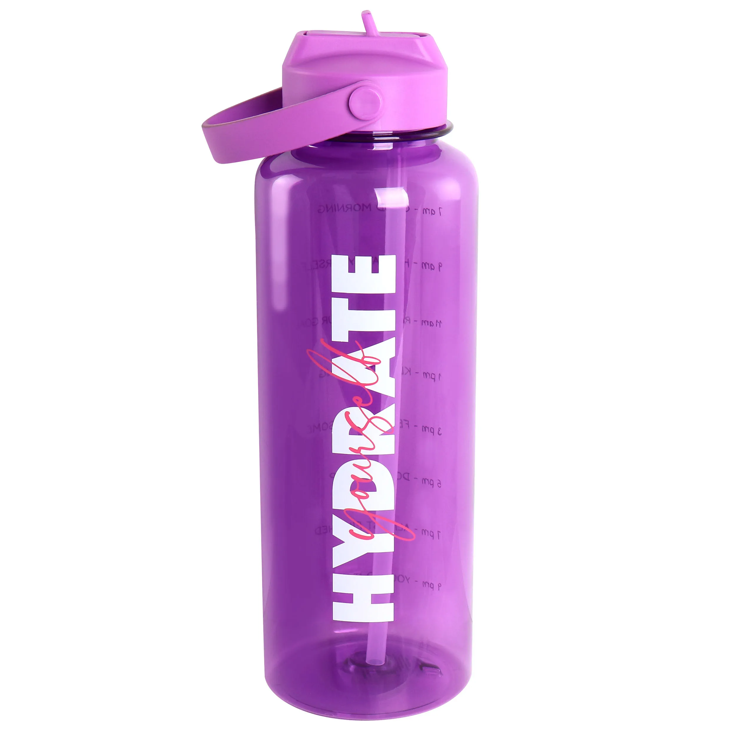 Gibson 136614.01PUR — Gibson Home Brever 50oz Motivational Water Bottle - Purple