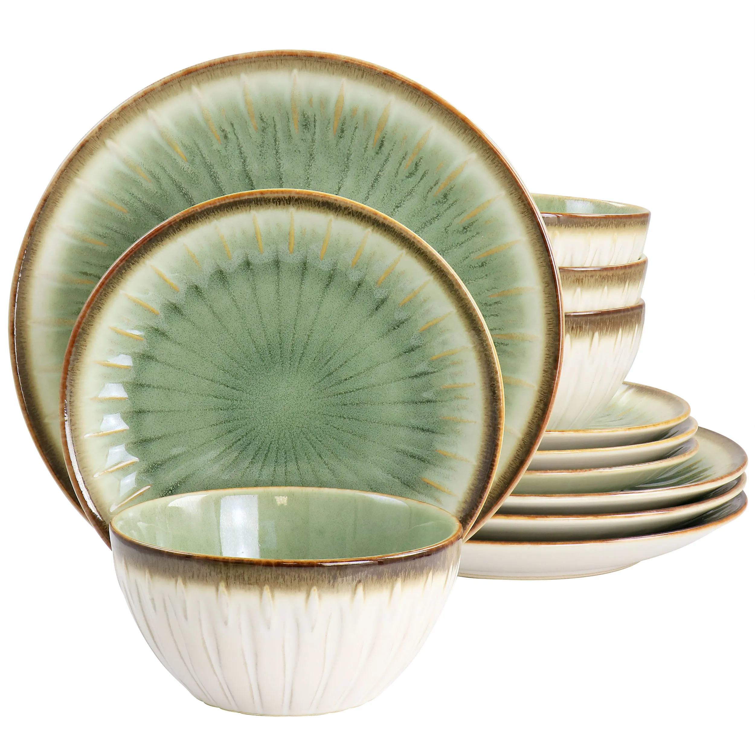 Gibson 134000.12 — Gibson Elite Mayfair Bay Stoneware Dinnerware Set - 12 Pieces