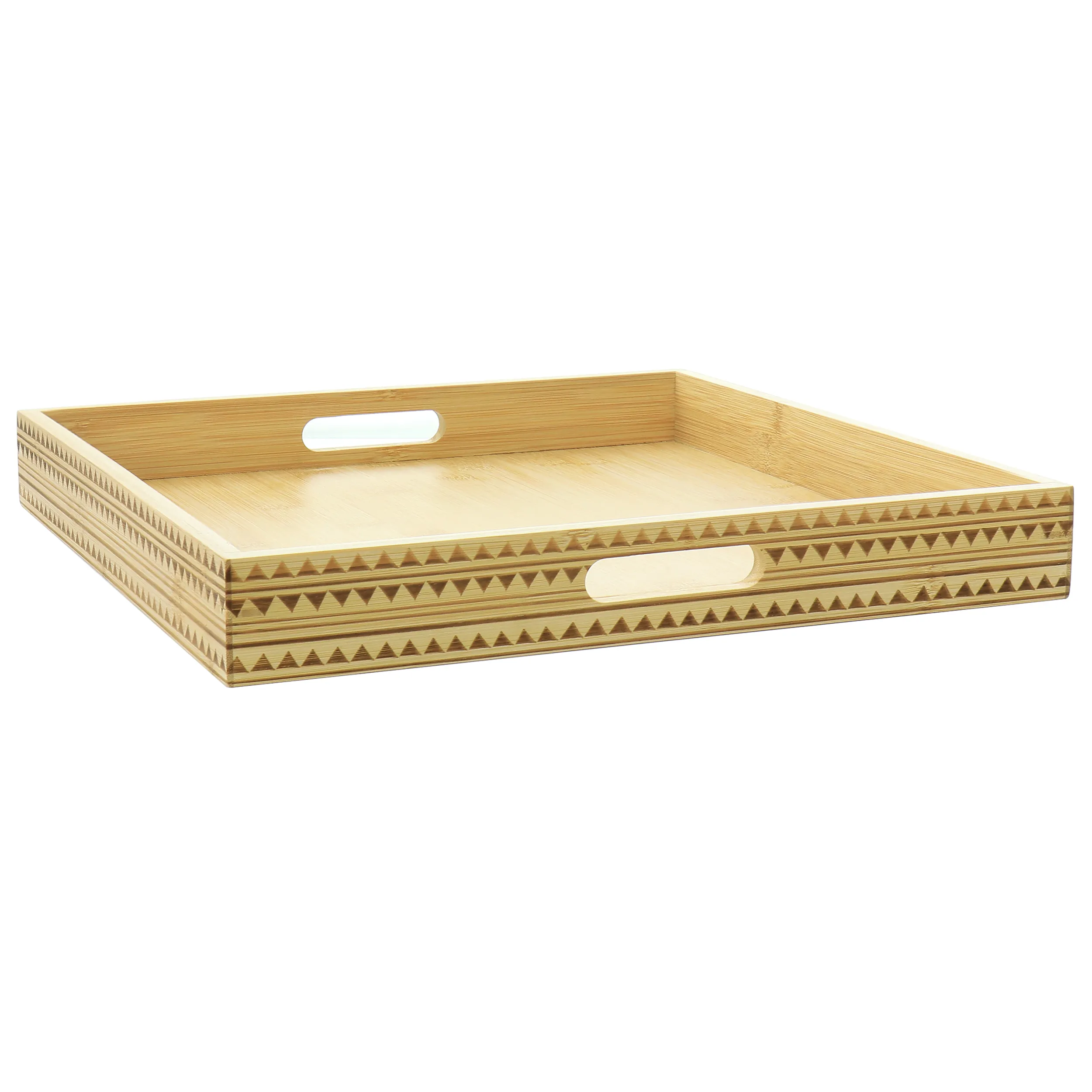 Gibson 129405.01 — Gibson Home Sadler 15 Inch Wooden Serving Tray with Handles