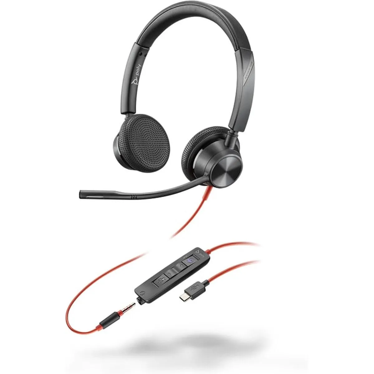 HP 8X222AA — POLY BLACKWIRE 3325 STEREO MICROSOFT TEAMS CERTIFIED USB-C HEADSET +3.5MM PLUG +
