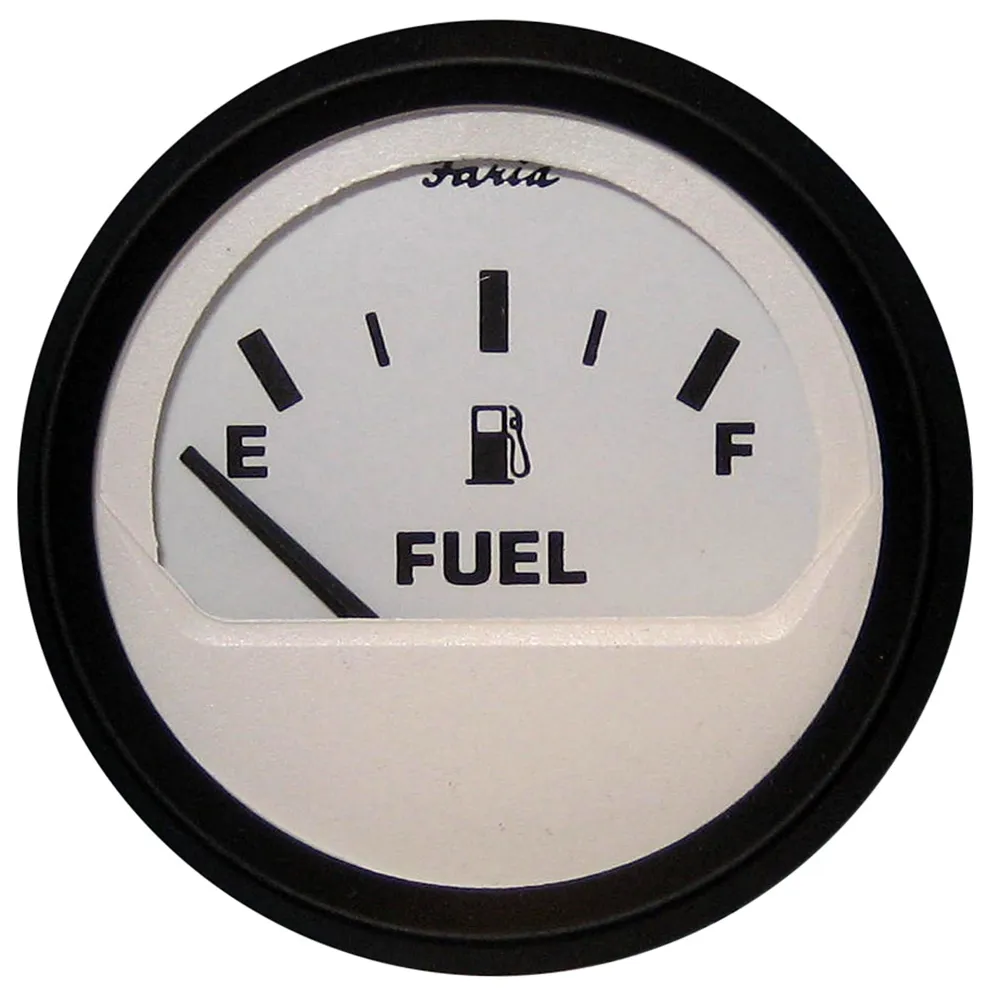 Faria Beede Instruments 12901 — Faria Euro White 2" Fuel Level Gauge (E-1/2-F)