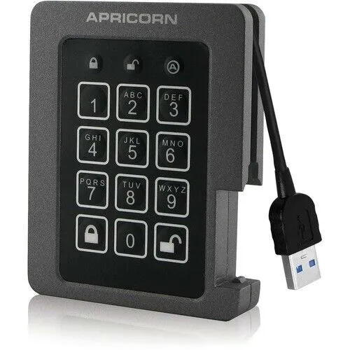 Apricorn A25-3PL256-2000 — 2TB 256B AES XTS ENCRYPTED, USB 3.0