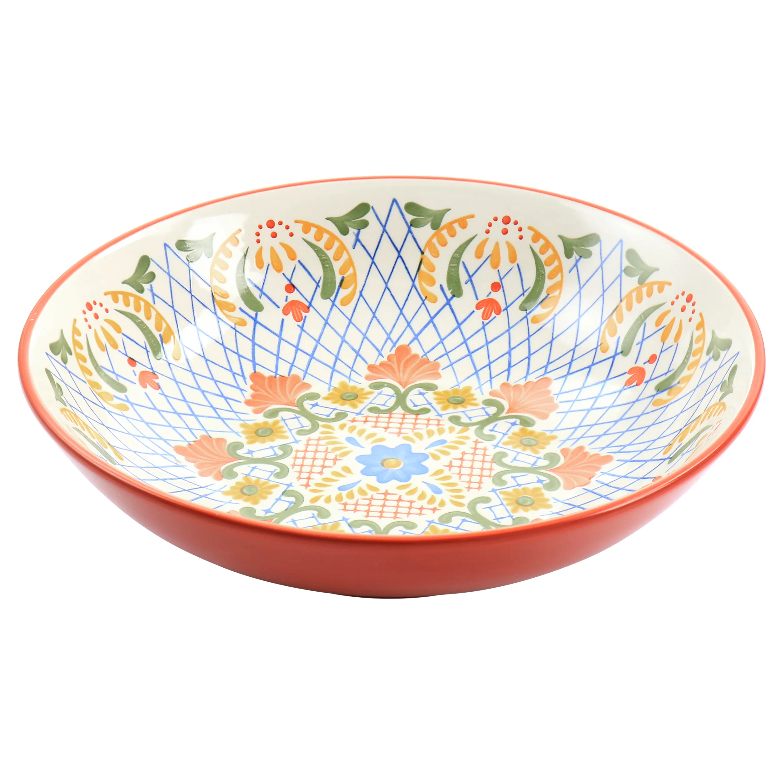 Laurie Gates 130973.01RR — Laurie Gates Tierra 10.5 Inch Hand Painted Pasta Bowl - Red