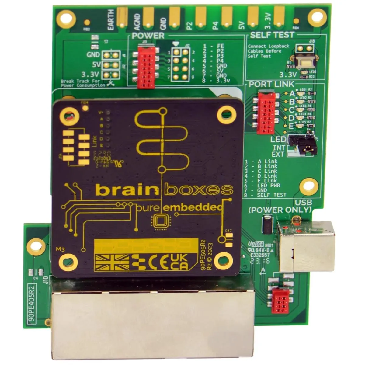 BRAINBOXES PE-405 - Embedded Ethernet Evaluation Kit with Easy Access Features