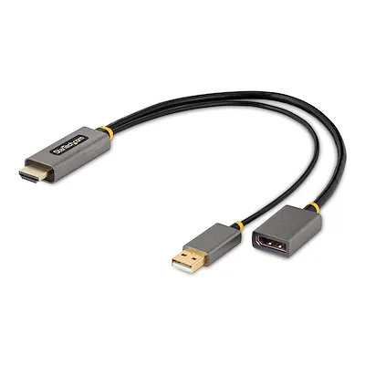 STARTECH 128-HDMI-DISPLAYPORT — 1FT HDMI TO DISPLAYPORT ADAPTER CONVERTS AND BOOSTS ANY HDMI 2.0 SOURCE TO A DP