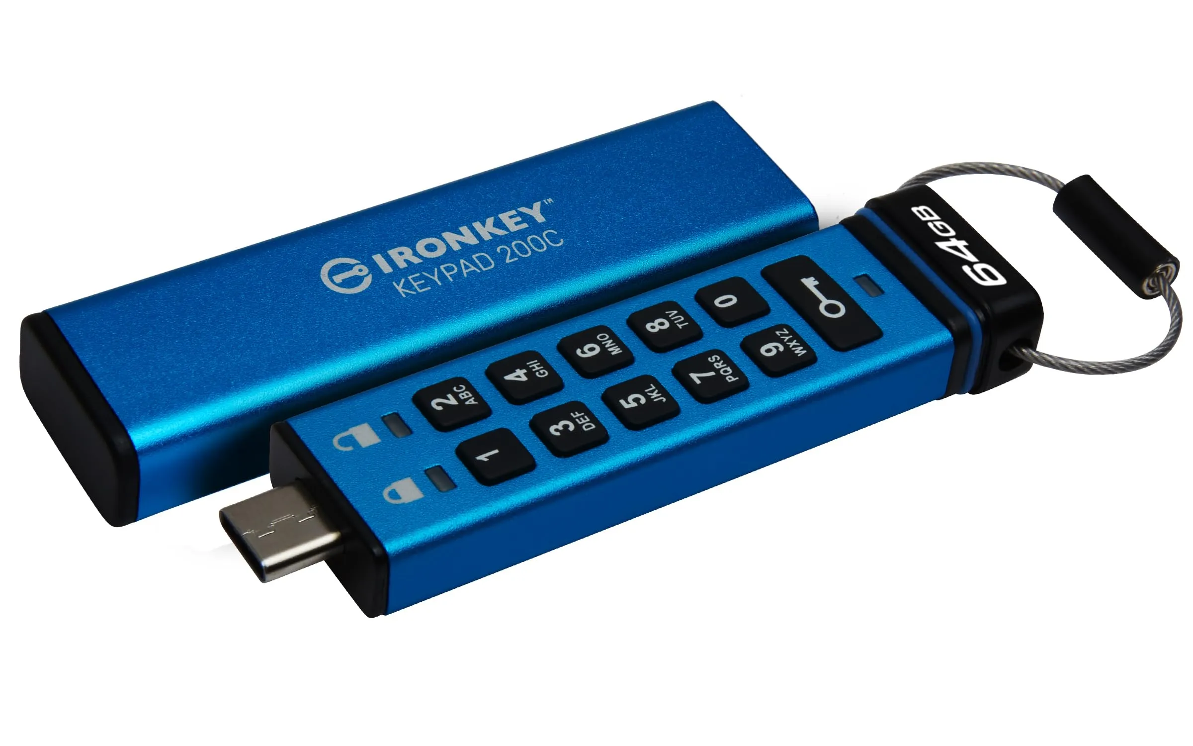 KINGSTON IKKP200C/64GB — 64GB USB-C IRONKEY KEYPAD 200C, FIPS 140-3 LVL 3 (PENDING) AES-256