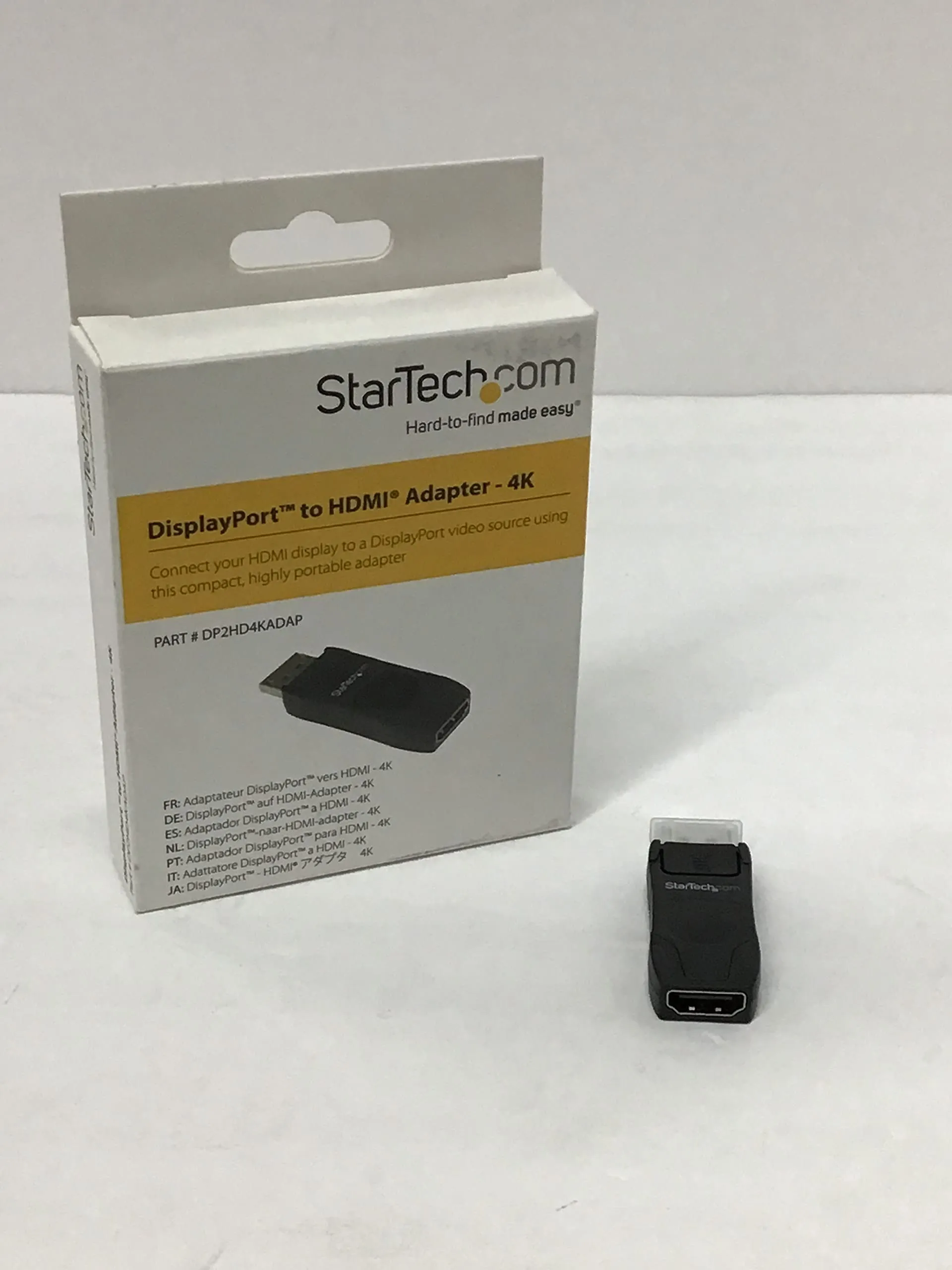 STARTECH DP2HD4KADAP — PASSIVE DISPLAYPORT TO HDMI ADAPTER SUPPORTS 4K 30HZ/1080P/7.1CH AUDIO/HDCP 1.4