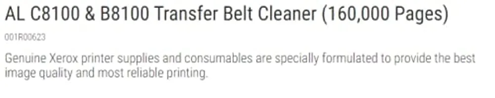 XEROX 001R00623 - Xerox Transfer Belt Cleaner for Altalink Series (160K Yield)