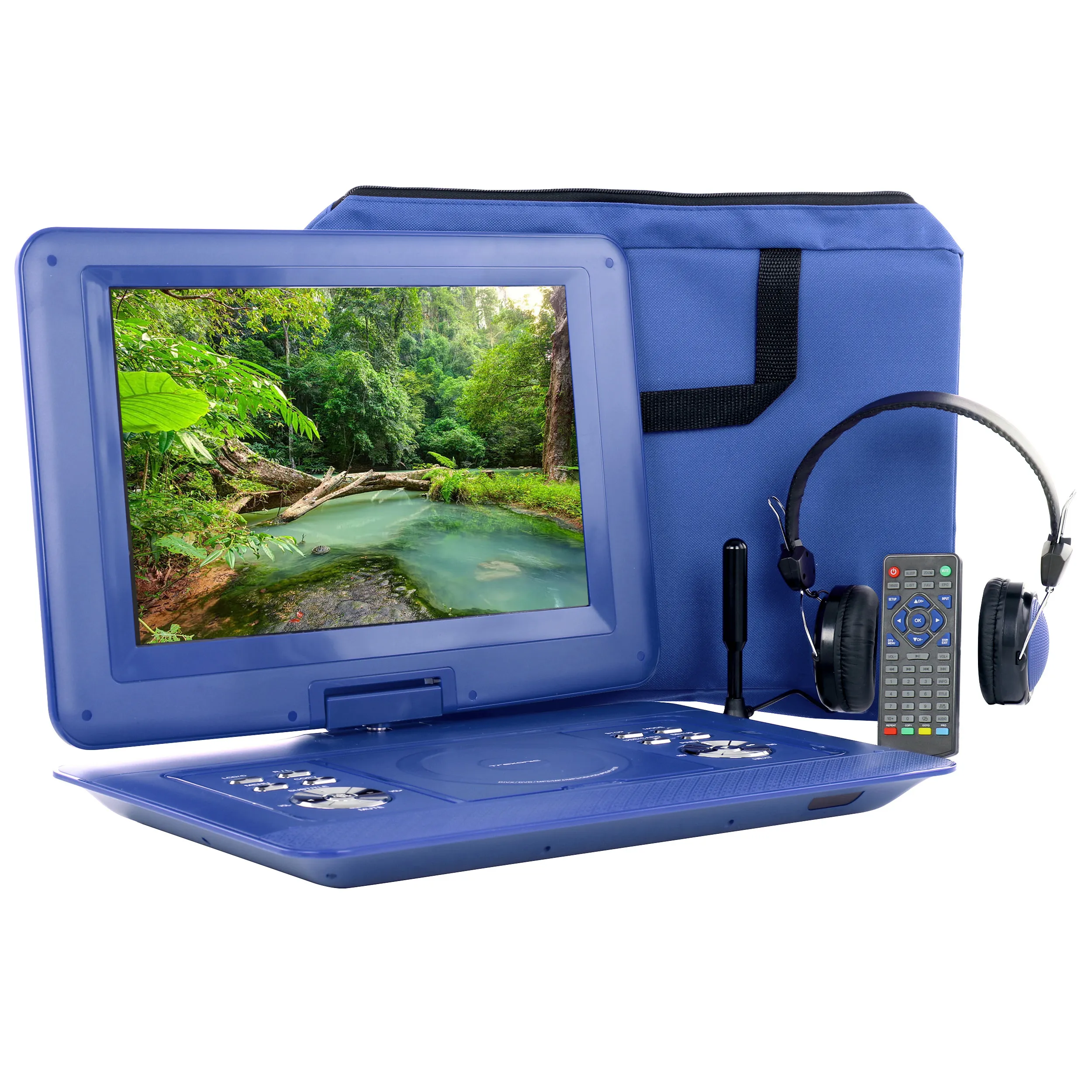 Trexonic TR-D141BLU_RB - Trexonic 14.1 Inch Portable DVD with TV Tuner Player with Sw