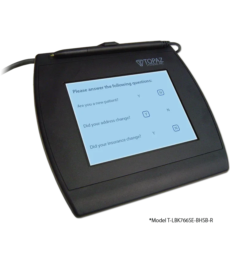TOPAZ SYSTEMS T-LBK766-BHSB-R — TOPAZ SIGNATUREGEM SIGNATURE TERMINAL