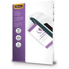 FELLOWES FEL 52455 — Fellowes Legal-Size Glossy Thermal Laminating Pouches - Sheet Size Supported: Legal - Laminating Pouch/Sheet Size: 9" Width x 3 mil Thickness - Type G - Glossy - for Document - Durable - Clear - 100 / Pack