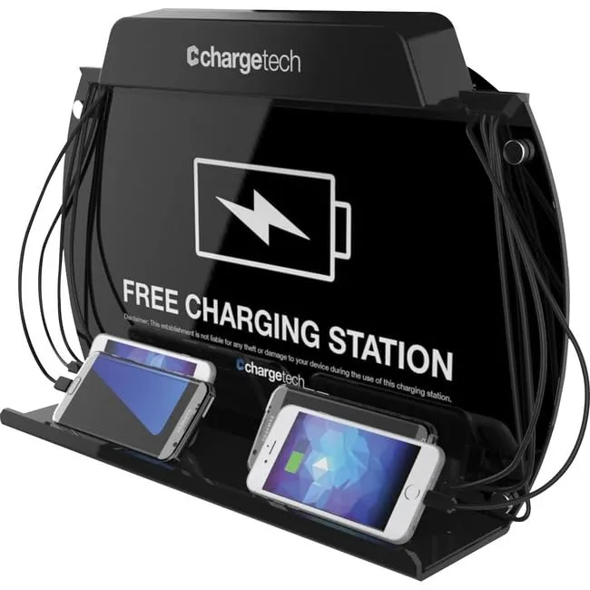 CHARGETECH ENTERPRISES CT-300061 — CHARGETECH WALL MOUNT/TABLE TOP CHARGING STATION. INCL. 8 BRAIDED CABLES - 3 APP