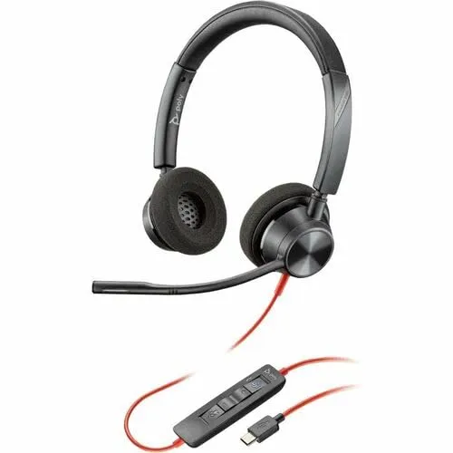 HP 8M3V1AA#ABA — POLY BLACKWIRE 3320 MICROSOFT TEAMS CERTIFIED HEADSET +USB-C/A ADAPTER TAA US