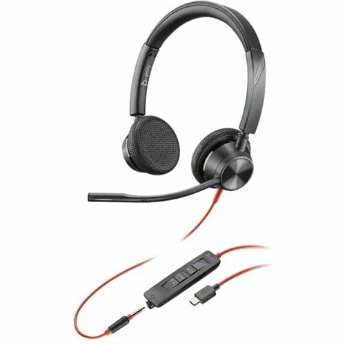 HP 8M3V5AA#ABA — POLY BLACKWIRE 3325 MICROSOFT TEAMS CERTIFIED HEADSET +USB-C/A ADAPTER TAA US