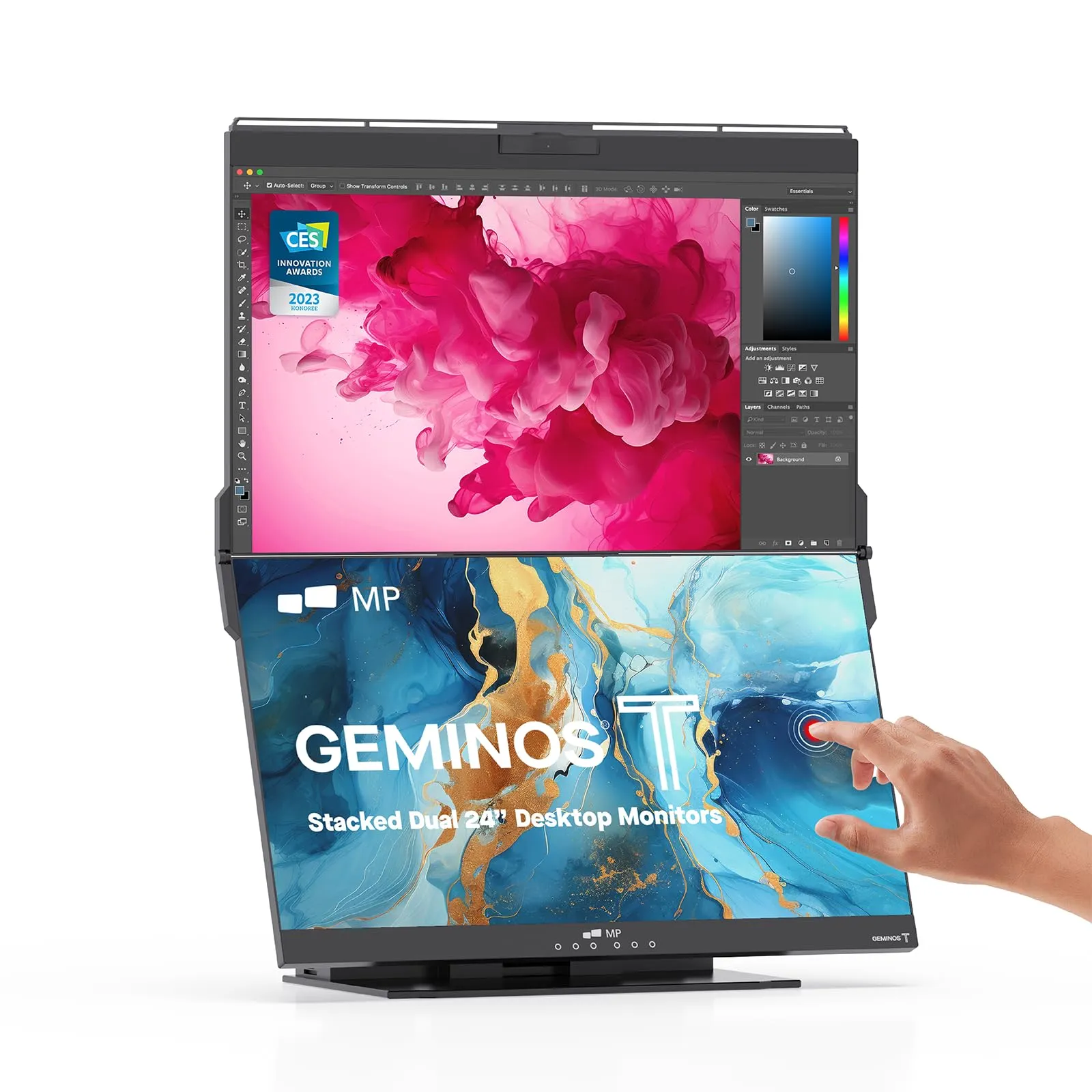 Mobile Pixels 116-1001P03 — MOBILE PIXELS GEMINOS T DUAL STACKED 24IN VERTICAL LCD WITH TOUCH