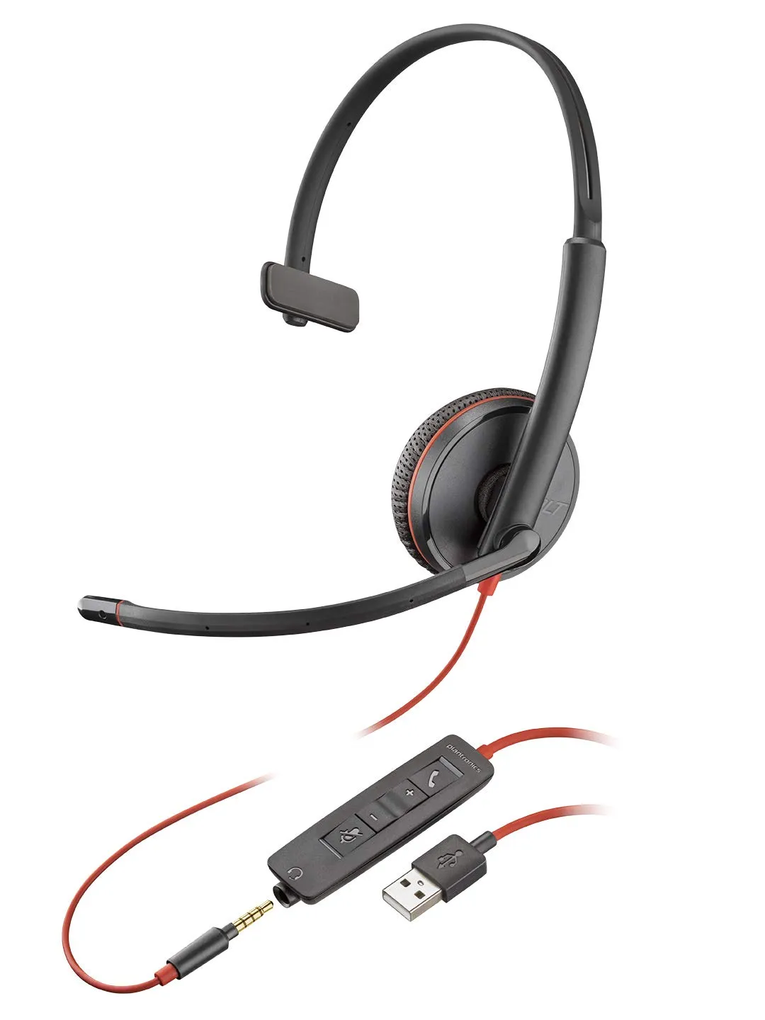 HP Hewlett Packard 209746-101 - Plantronics Blackwire C3215 Headset - Mono - Black - USB Typ