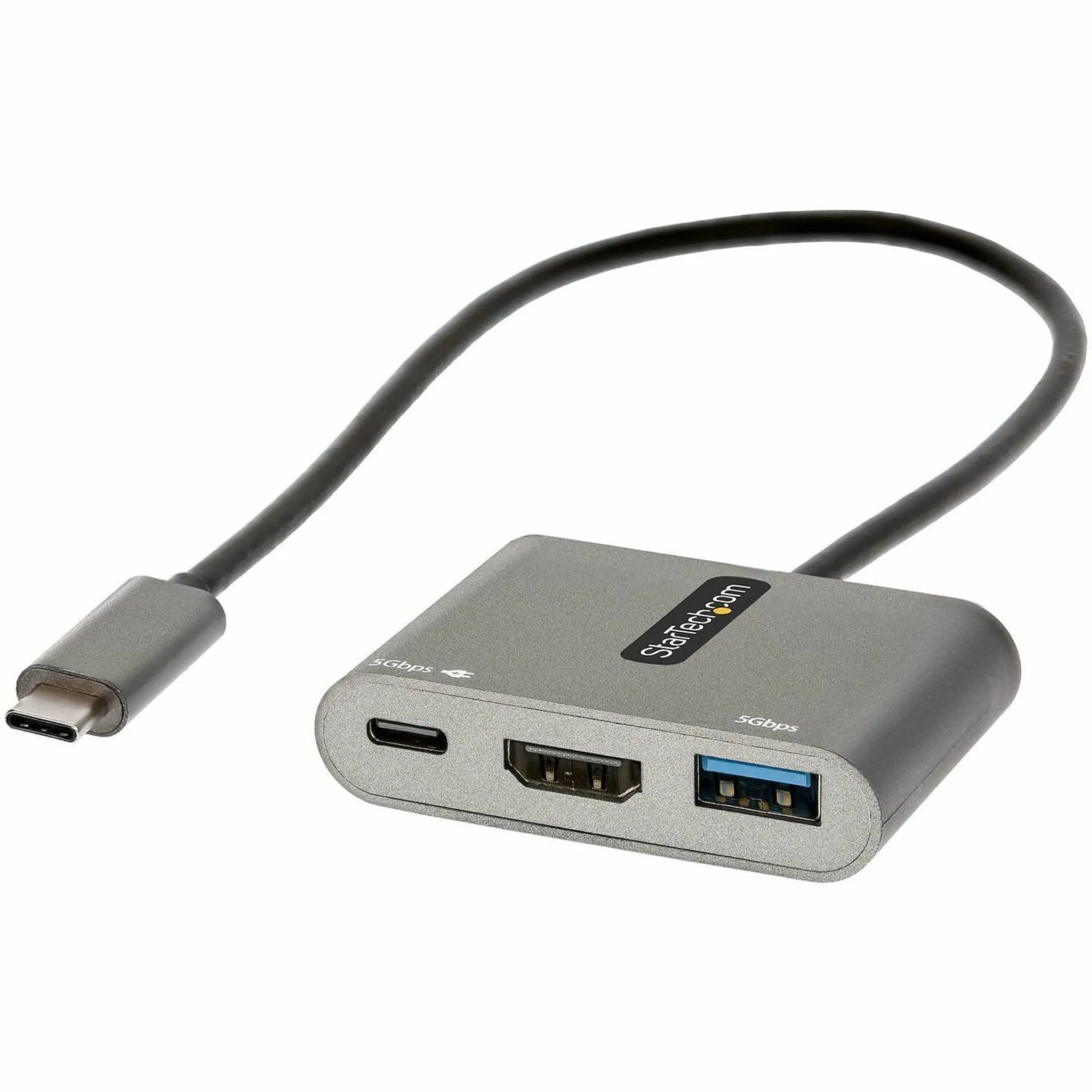 STARTECH CDP2HDUACP2 — USB C MULTIPORT TRAVEL ADAPTER W/HDMI 4K 30HZ VIDEO - 13IN CABLE - USB-A 5GBPS/U