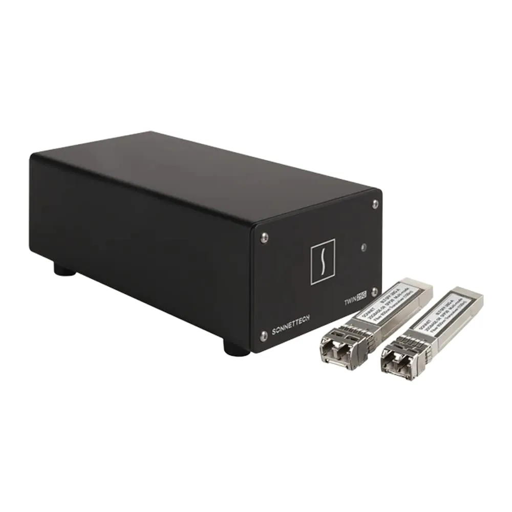 SONNET TECHNOLOGIES TWIN25G-TB — TWIN25G THUNDERBOLT DUAL PORT 25GB ETHERNET ADAPTER (SFP28 MODULES INCLUDED)