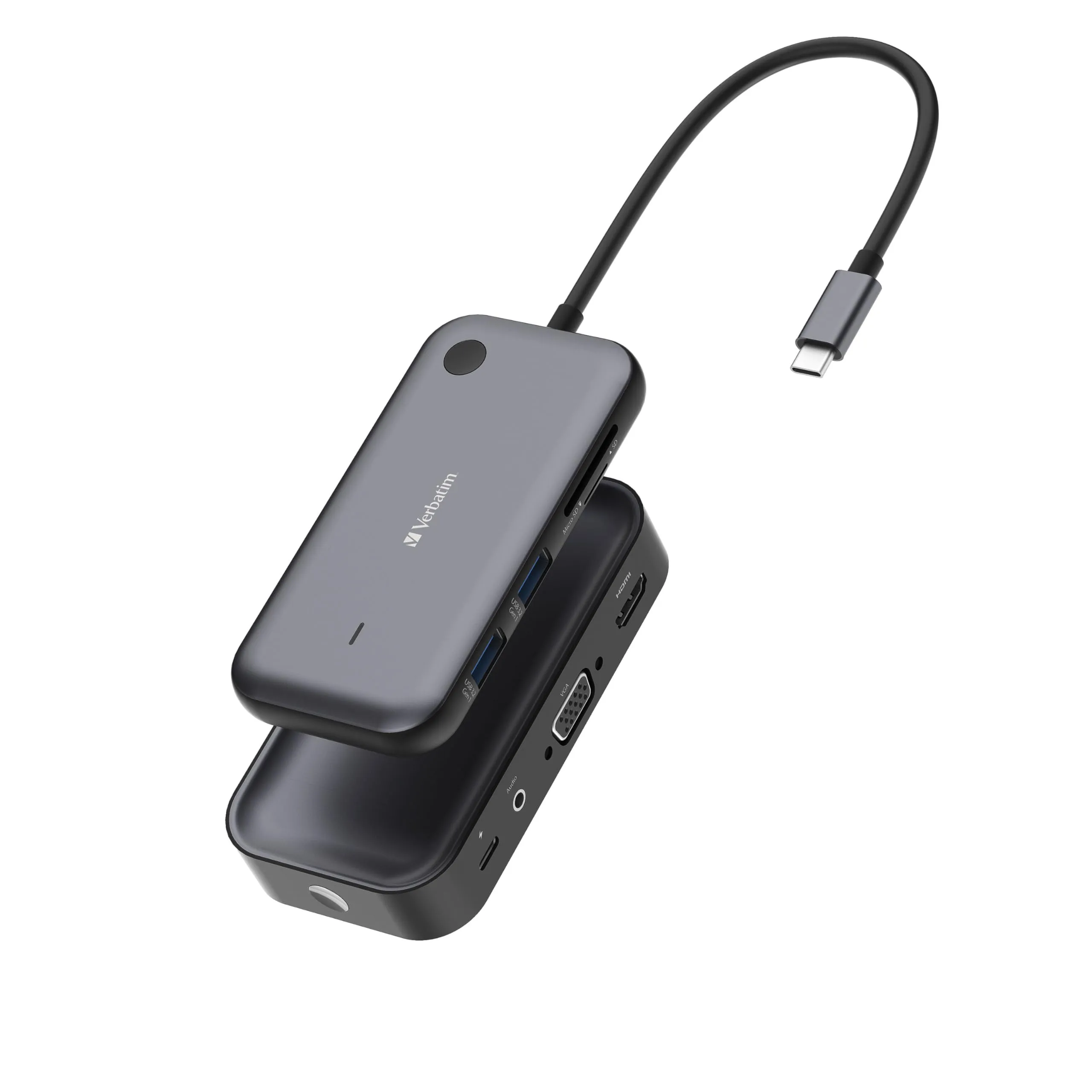 VERBATIM 32146 — Verbatim, Share My Screen,1080p USB-C, Wireless, Display Adapter, USB Hub, Card Reader, WDA-02