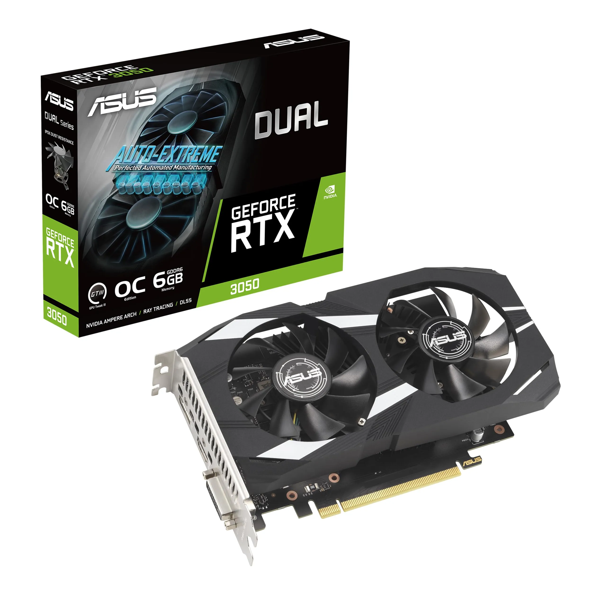 ASUS DUAL-RTX3050-O6G — ASUS Dual GeForce RTX 3050 6GB OC Edition