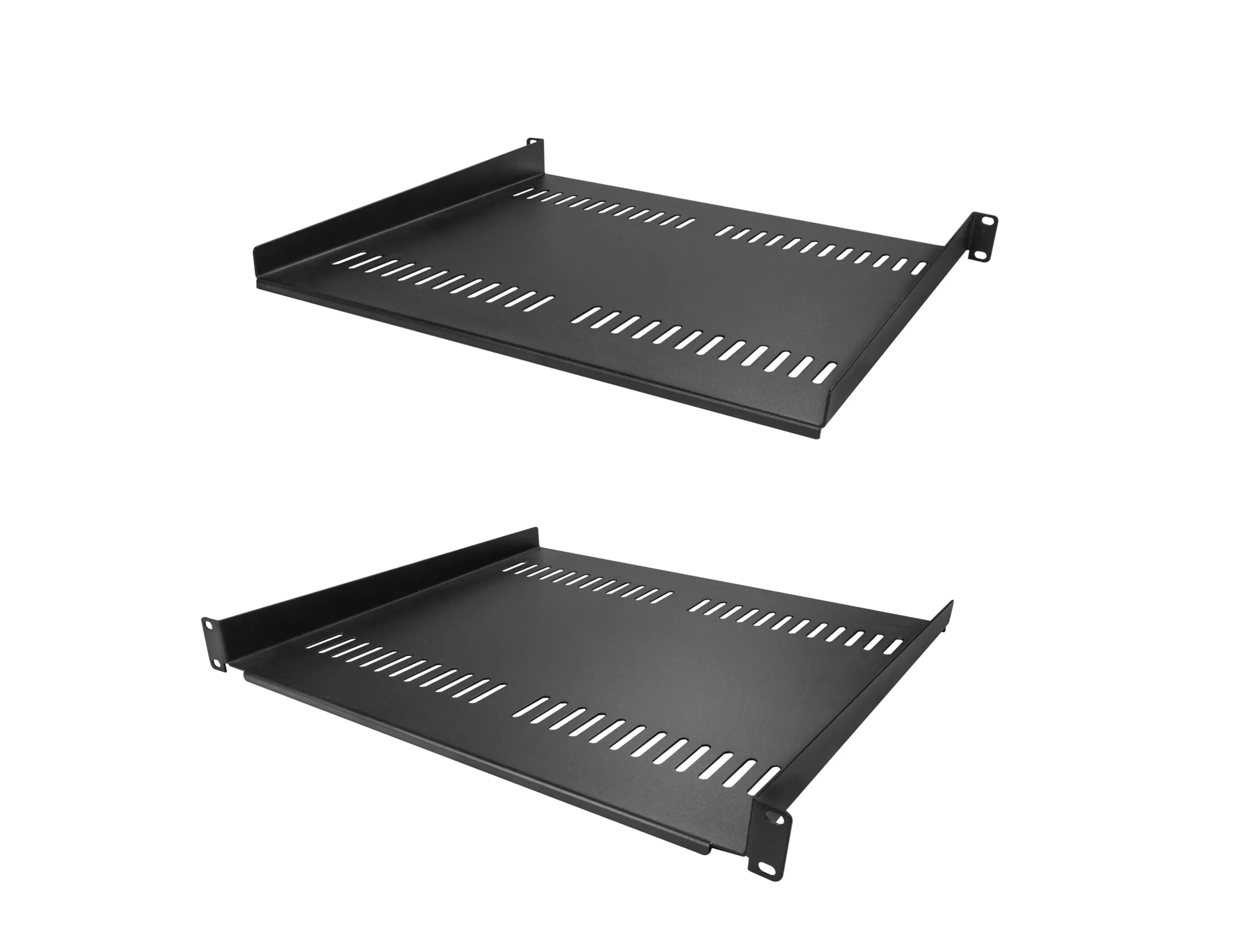 STARTECH CABSHELF116V2PK — 2-PACK 1U SERVER RACK SHELF, VENTED UNIVERSAL RACK MOUNT CANTILEVER SHELF, FOR 1