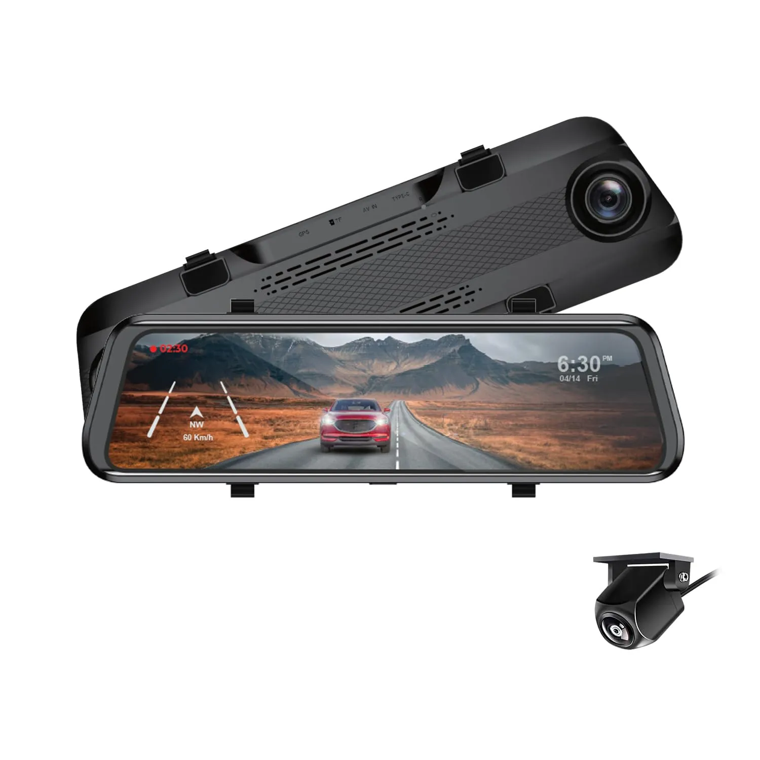 Adesso ORBITD100 — GEKOGEAR ORIBIT D100 10IN REARVIEW MIRROR 1080P DASH CAMAERA AND BACK UP CAMERA