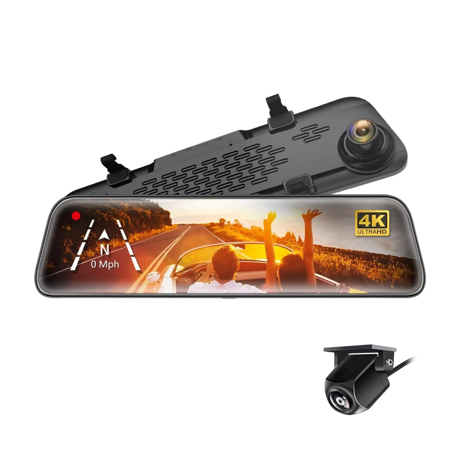 Adesso ORBITD400 — GEKOGEAR ORIBIT D400 11.8IN REARVIEW MIRROR 4K DASH CAMAERA AND BACK UP CAMERA