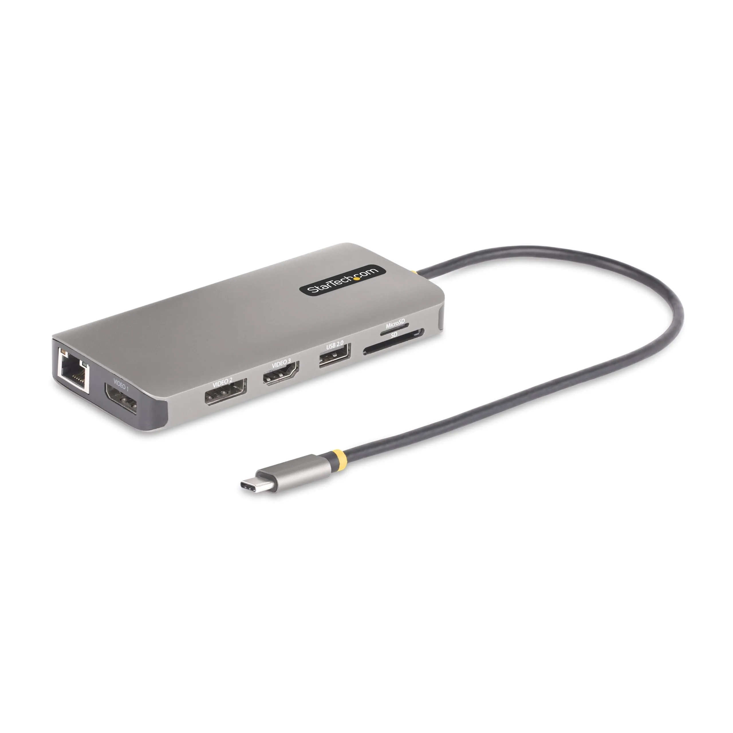 STARTECH 154B-USBC-MULTIPORT — USB-C TRIPLE-MONITOR MULTIPORT ADAPTER, DUAL 4K 60HZ + 4K 30HZ HDMI & DISPLAYPOR