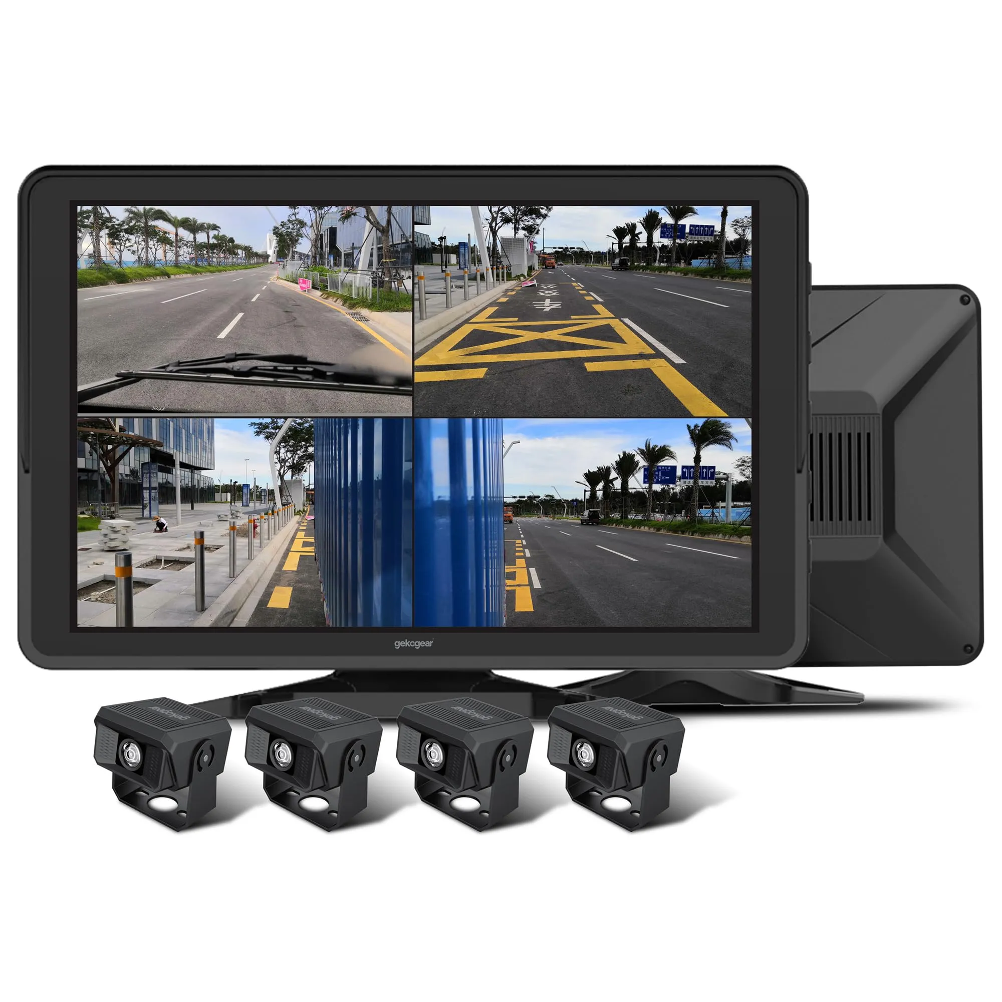 Adesso ORBITT100 — GEKOGEAR ORBIT T100 4 CHANNEL DASH CAM FOR COMMERCIAL TRUCK